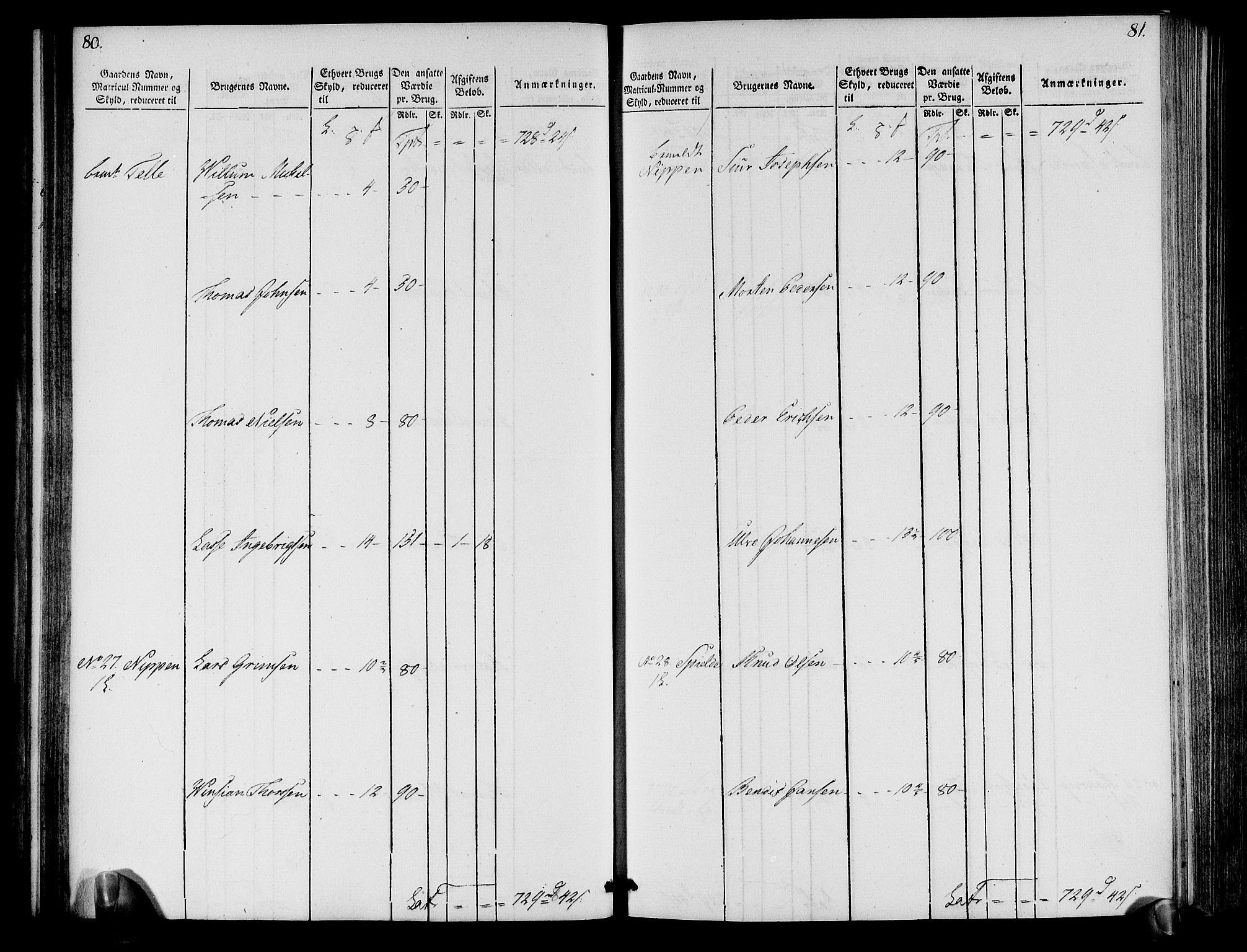 Rentekammeret inntil 1814, Realistisk ordnet avdeling, AV/RA-EA-4070/N/Ne/Nea/L0113: Nordhordland og Voss fogderi. Oppebørselsregister, 1803-1804, p. 44