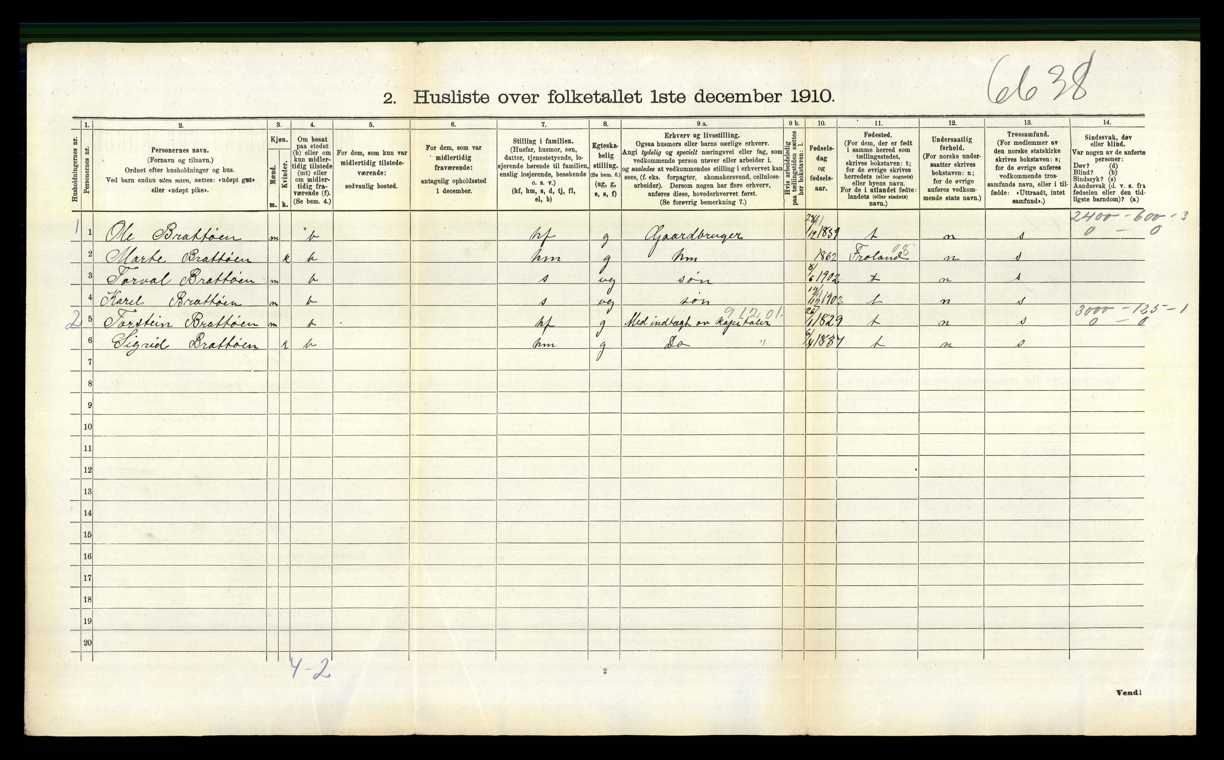 RA, 1910 census for Åmli, 1910, p. 482