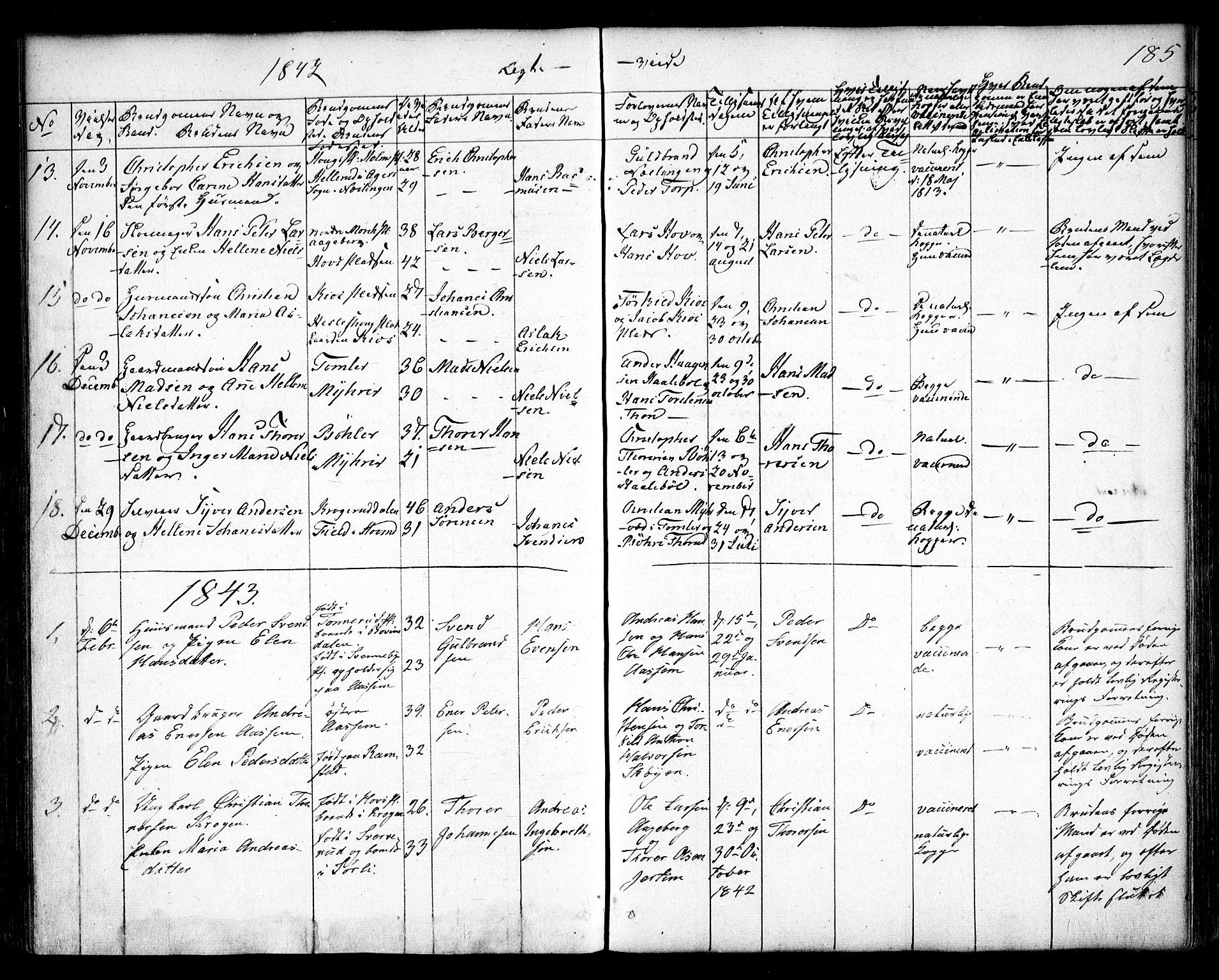 Spydeberg prestekontor Kirkebøker, SAO/A-10924/F/Fa/L0005: Parish register (official) no. I 5, 1842-1862, p. 185