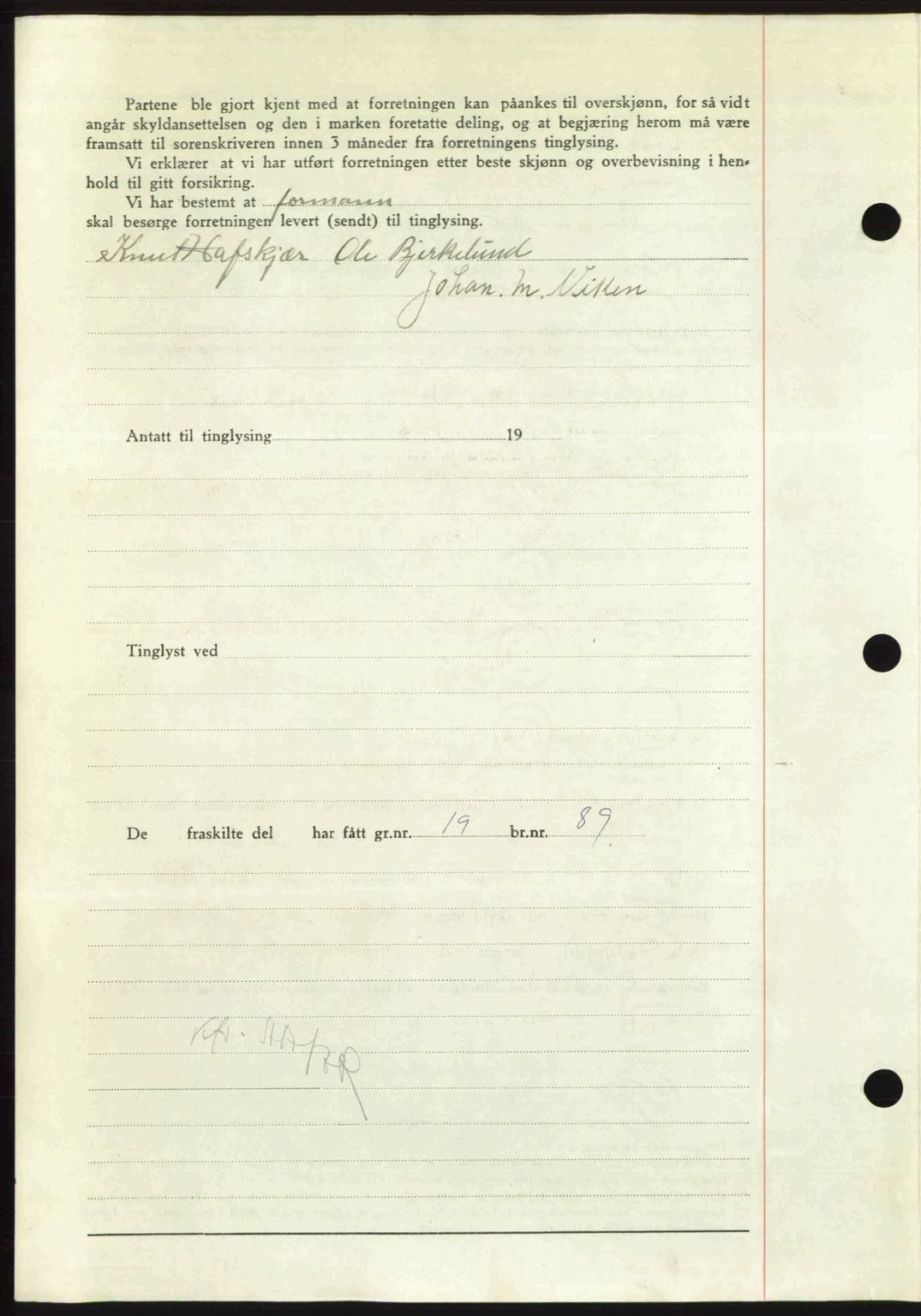 Nordmøre sorenskriveri, AV/SAT-A-4132/1/2/2Ca: Mortgage book no. A110, 1948-1949, Diary no: : 303/1949