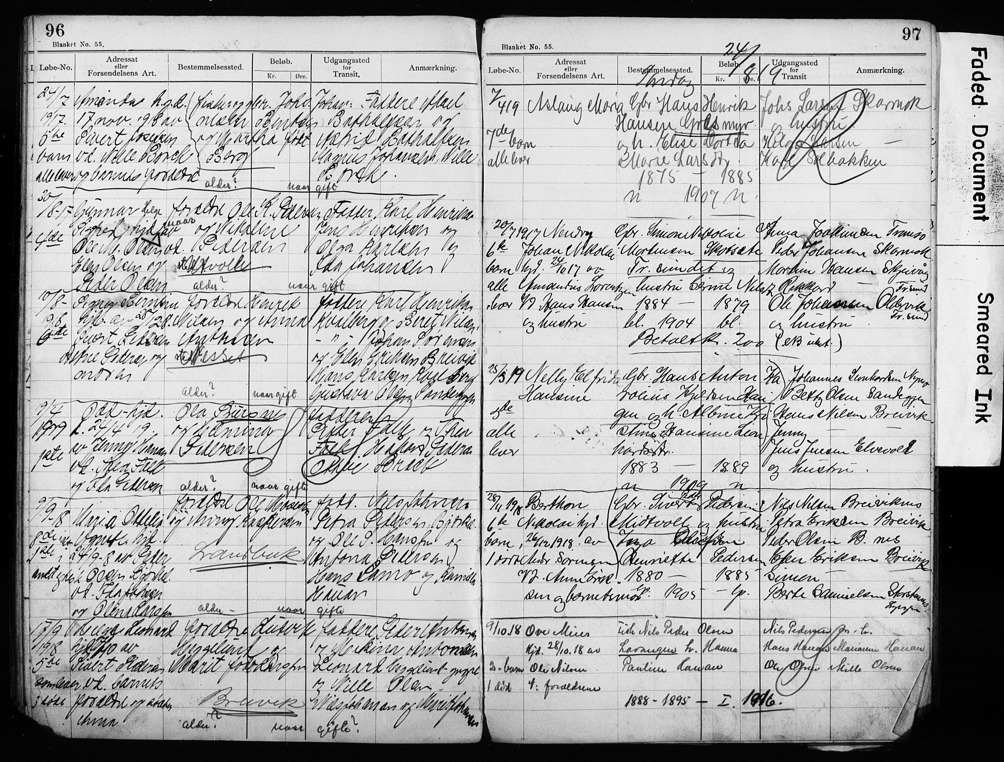 Lyngen sokneprestembete, AV/SATØ-S-1289/H/Ha/L0052/0002: Baptism register no. 52.2, 1915-1928, p. 96-97