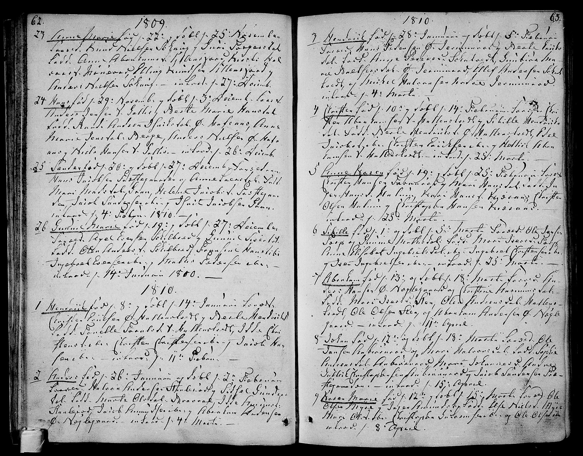 Andebu kirkebøker, SAKO/A-336/F/Fa/L0003: Parish register (official) no. 3 /1, 1803-1828, p. 62-63