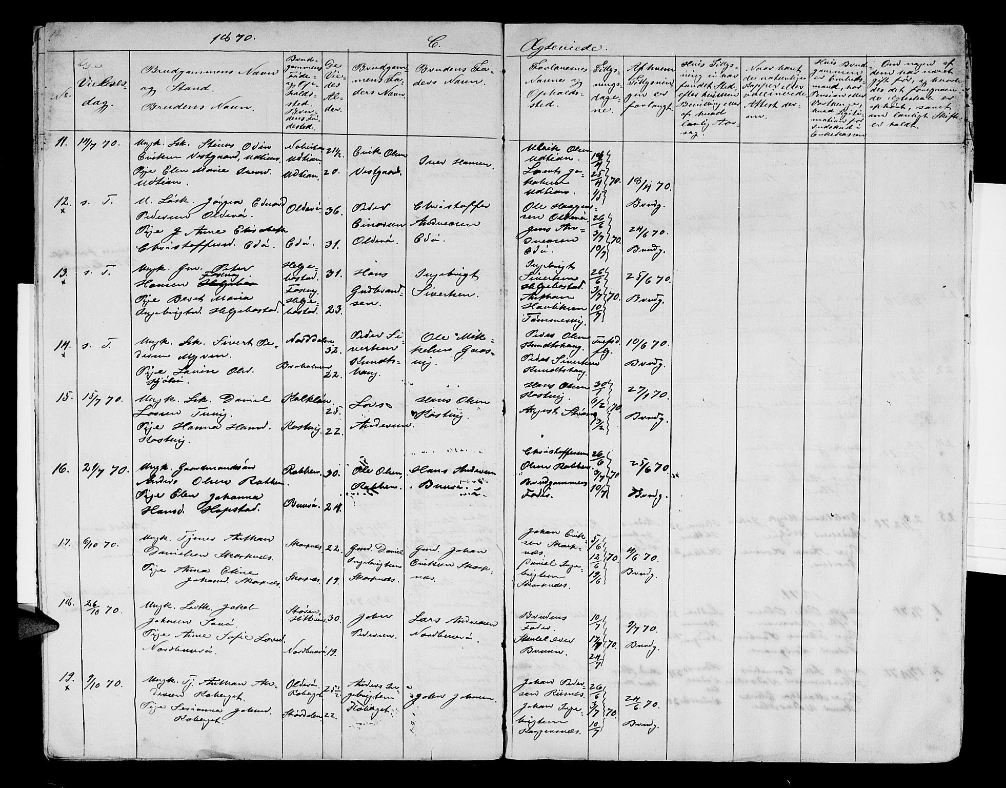 Ministerialprotokoller, klokkerbøker og fødselsregistre - Sør-Trøndelag, AV/SAT-A-1456/634/L0540: Parish register (copy) no. 634C02, 1866-1873, p. 12