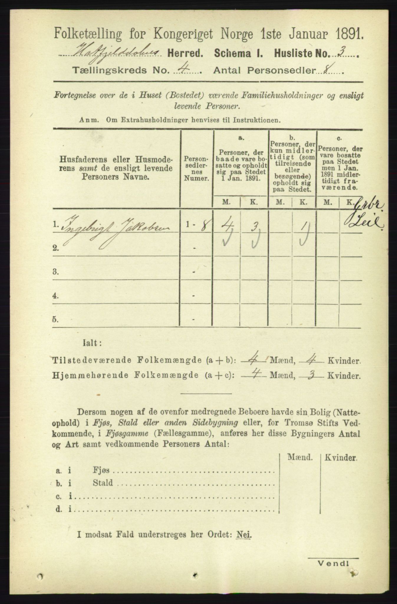 RA, 1891 census for 1826 Hattfjelldal, 1891, p. 899