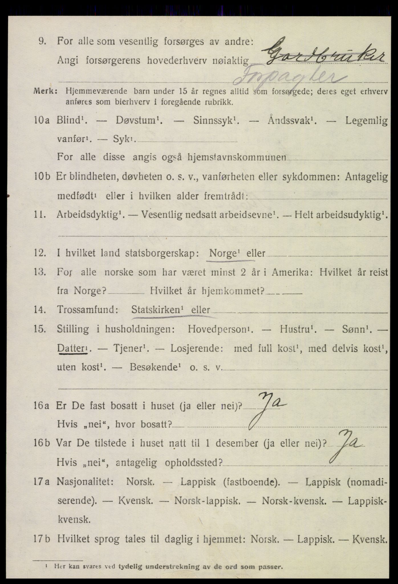 SAT, 1920 census for Hegra, 1920, p. 5985