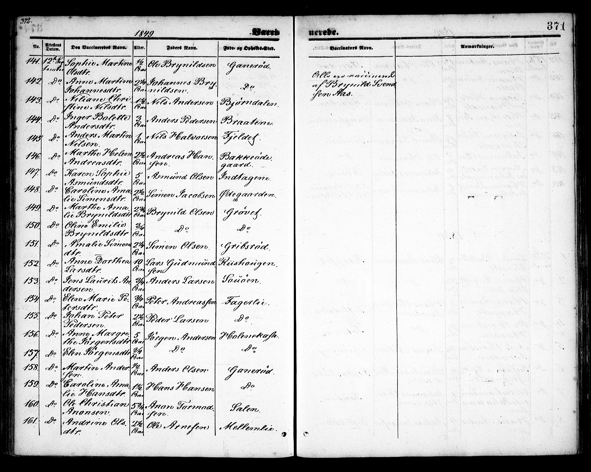 Idd prestekontor Kirkebøker, SAO/A-10911/F/Fc/L0004b: Parish register (official) no. III 4B, 1848-1860, p. 371