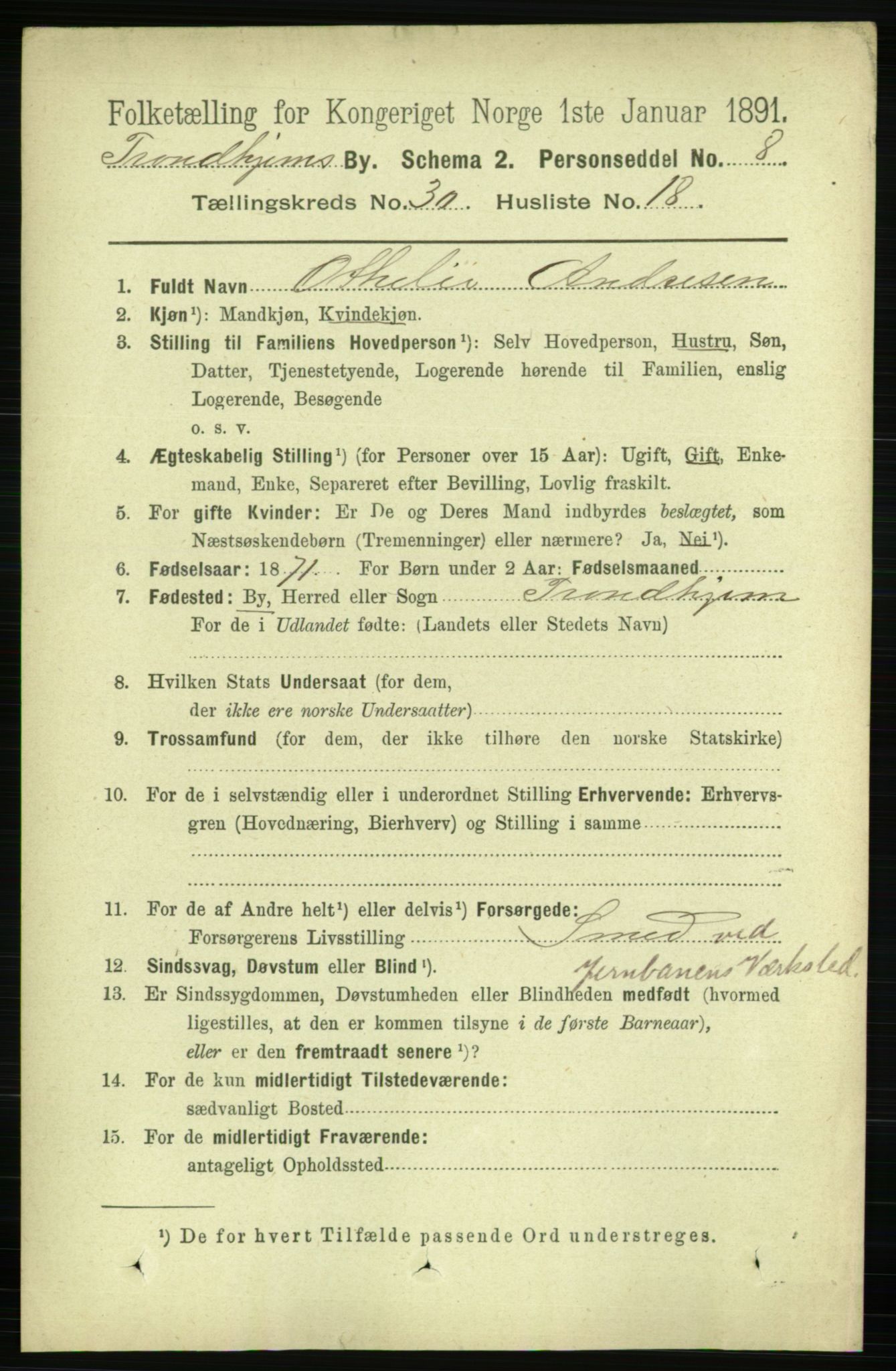 RA, 1891 census for 1601 Trondheim, 1891, p. 22570