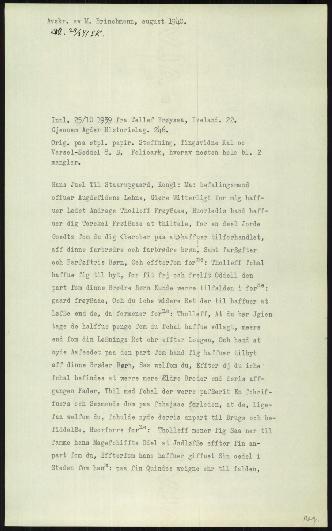 Samlinger til kildeutgivelse, Diplomavskriftsamlingen, AV/RA-EA-4053/H/Ha, p. 2290