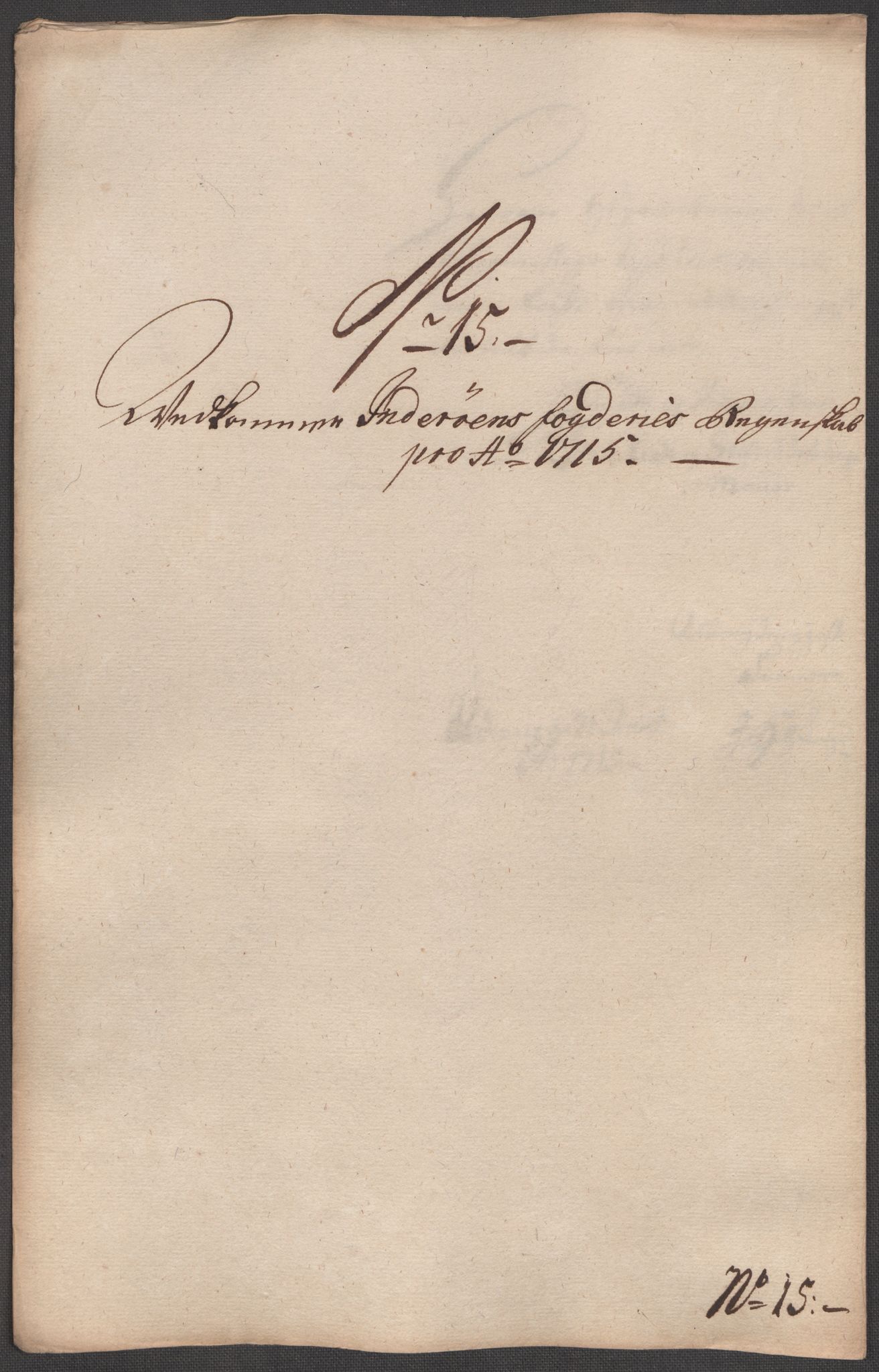 Rentekammeret inntil 1814, Reviderte regnskaper, Fogderegnskap, RA/EA-4092/R63/L4323: Fogderegnskap Inderøy, 1715, p. 214