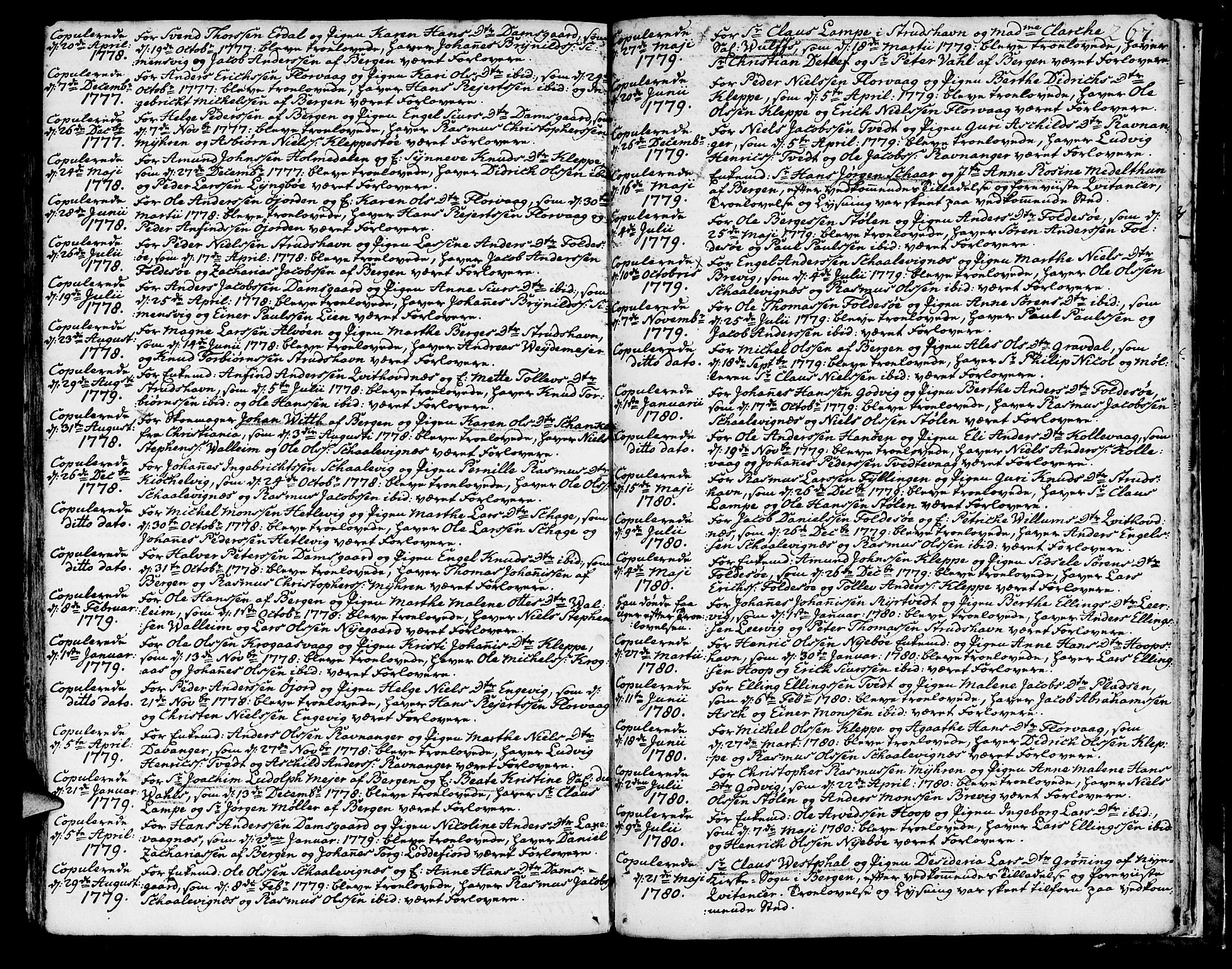 Askøy Sokneprestembete, SAB/A-74101/H/Ha/Haa/Haaa/L0001: Parish register (official) no. A 1, 1742-1818, p. 267