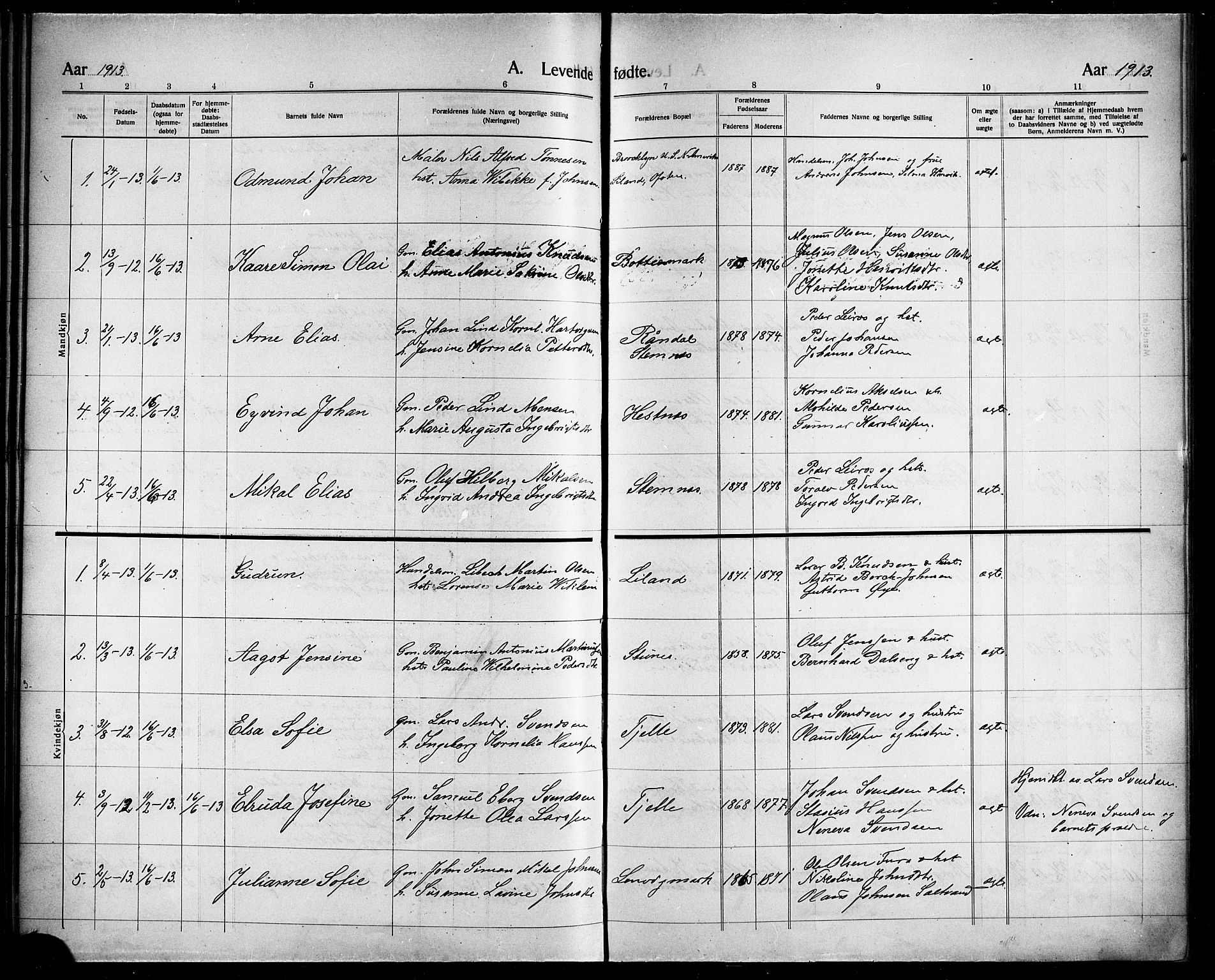 Ministerialprotokoller, klokkerbøker og fødselsregistre - Nordland, AV/SAT-A-1459/863/L0916: Parish register (copy) no. 863C06, 1907-1921