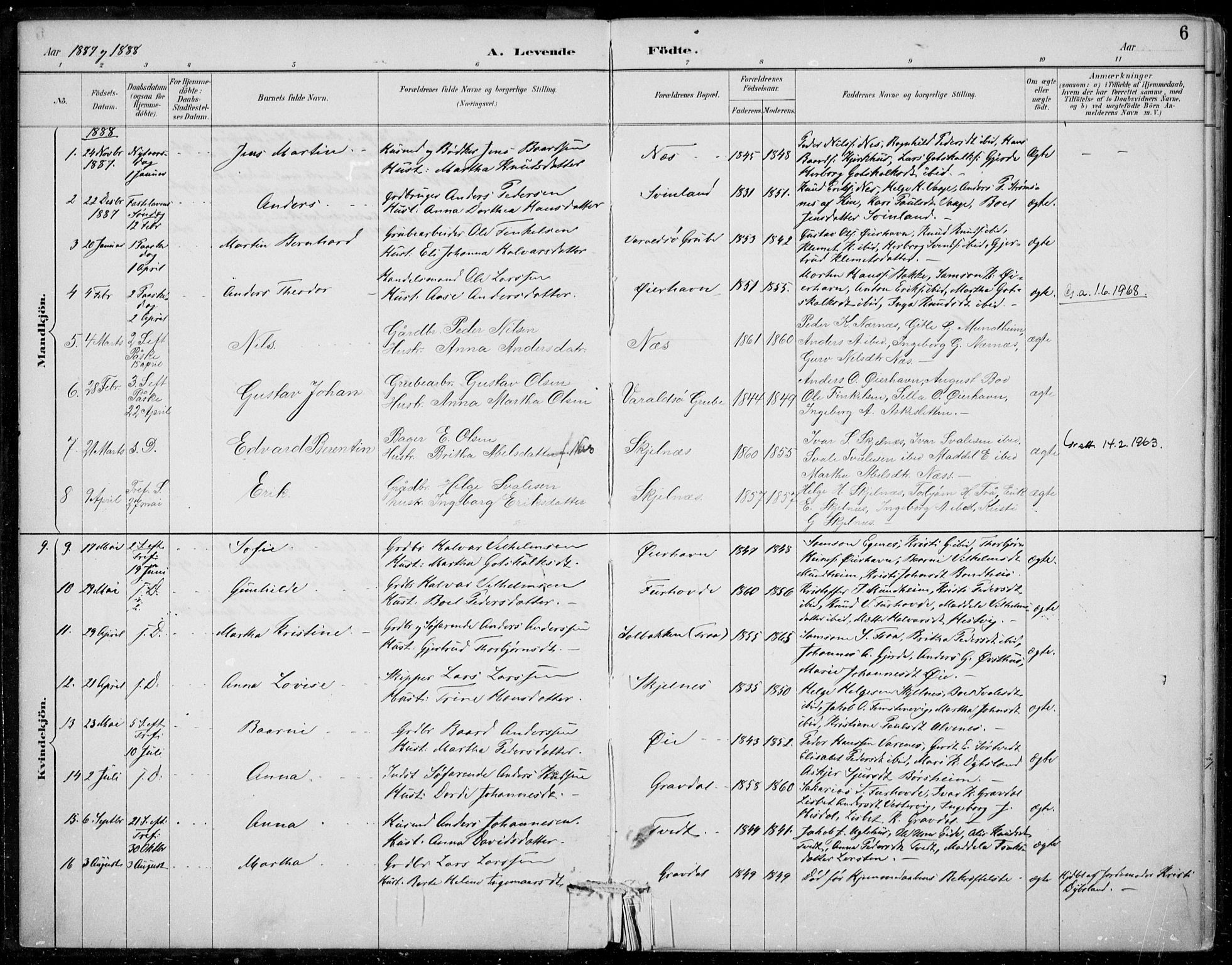 Strandebarm sokneprestembete, SAB/A-78401/H/Haa: Parish register (official) no. D  1, 1886-1912, p. 6