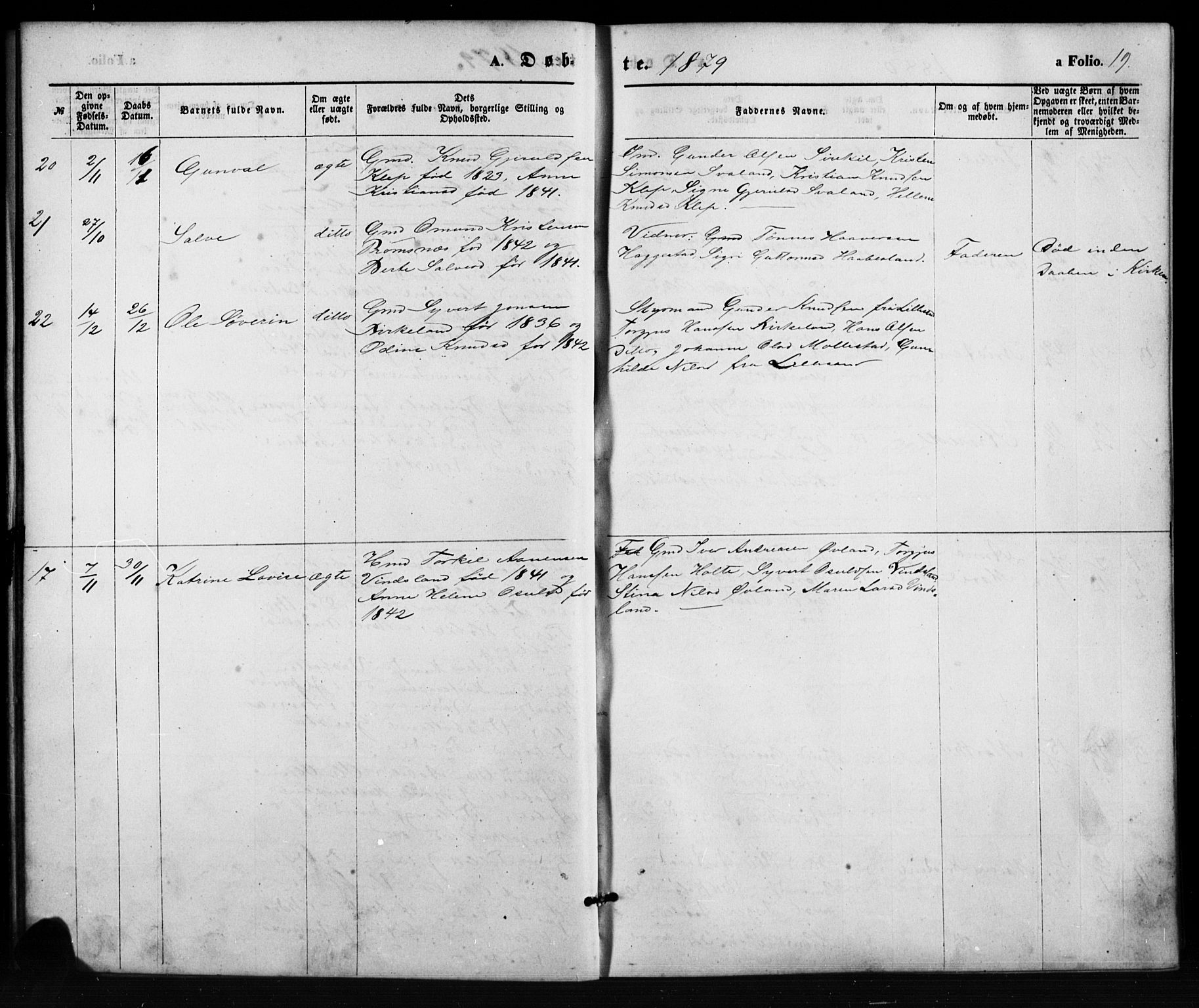 Birkenes sokneprestkontor, AV/SAK-1111-0004/F/Fb/L0003: Parish register (copy) no. B 3, 1876-1892, p. 19