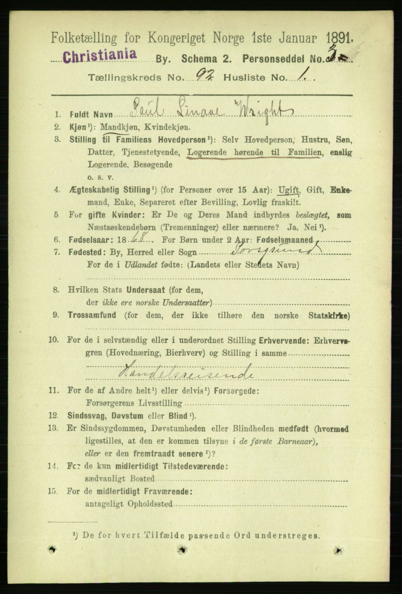 RA, 1891 census for 0301 Kristiania, 1891, p. 44864