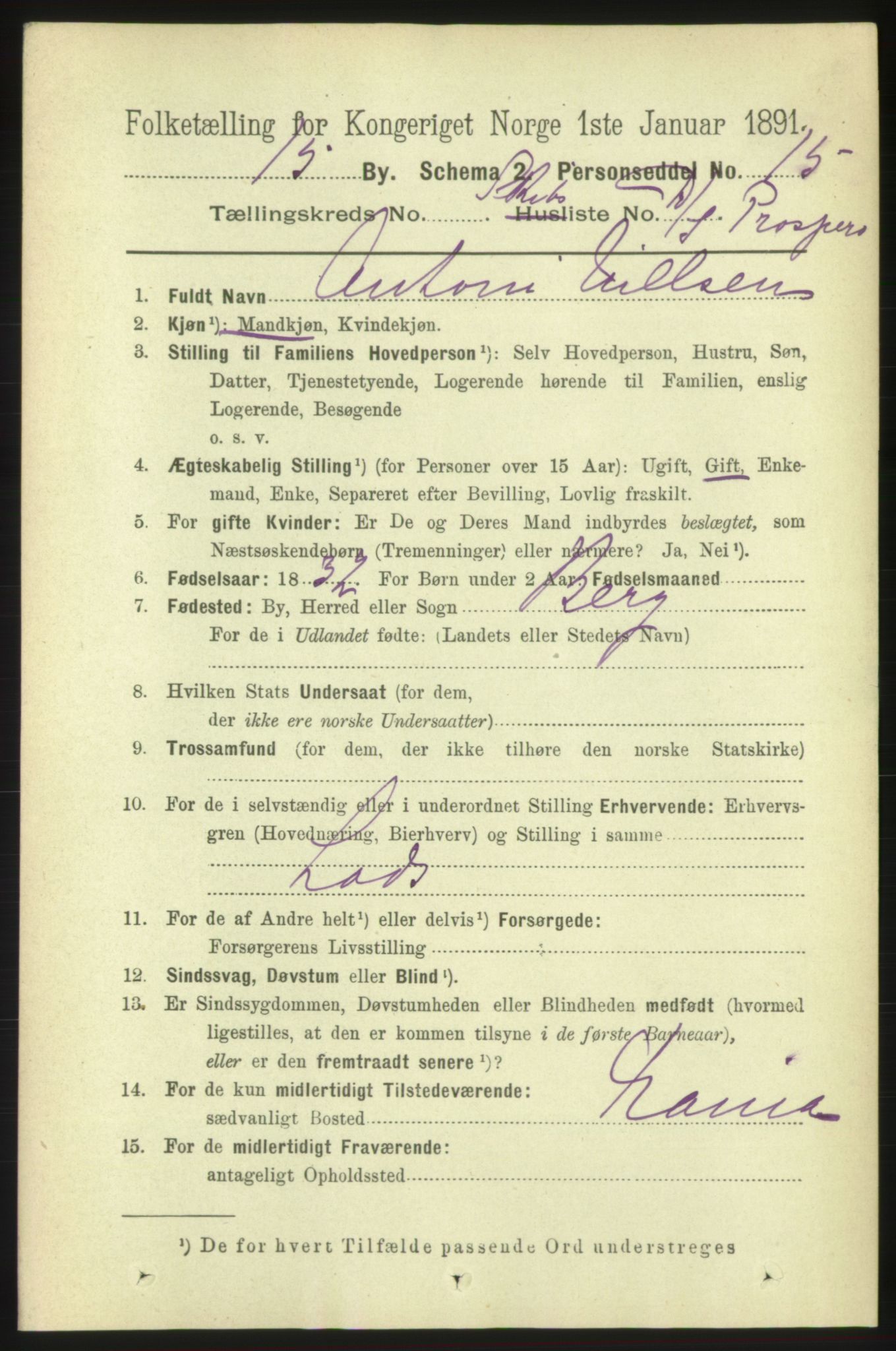 RA, 1891 census for 0602 Drammen, 1891, p. 25621