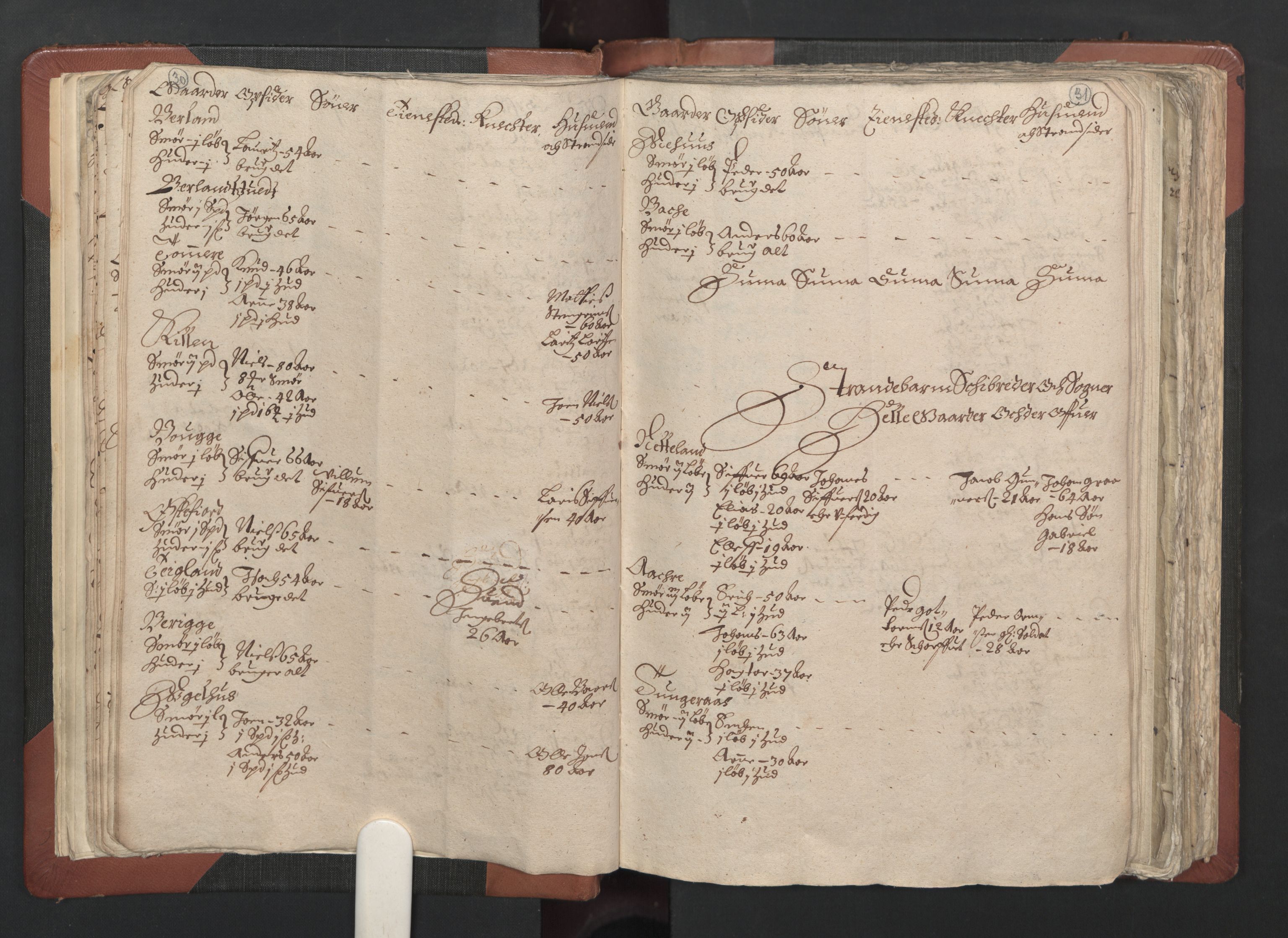 RA, Bailiff's Census 1664-1666, no. 13: Nordhordland fogderi and Sunnhordland fogderi, 1665, p. 30-31