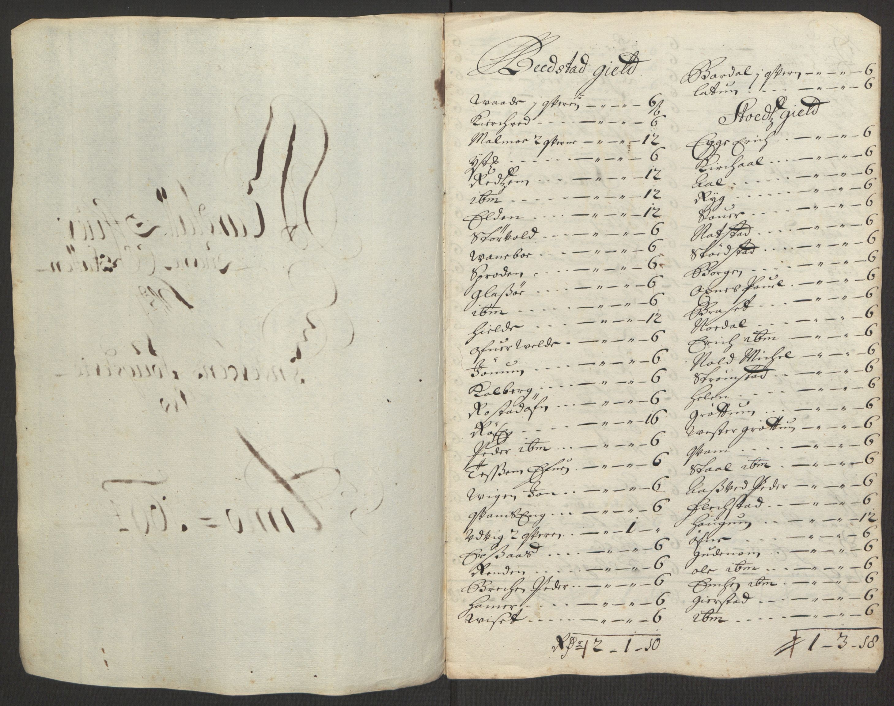 Rentekammeret inntil 1814, Reviderte regnskaper, Fogderegnskap, AV/RA-EA-4092/R63/L4308: Fogderegnskap Inderøy, 1692-1694, p. 534