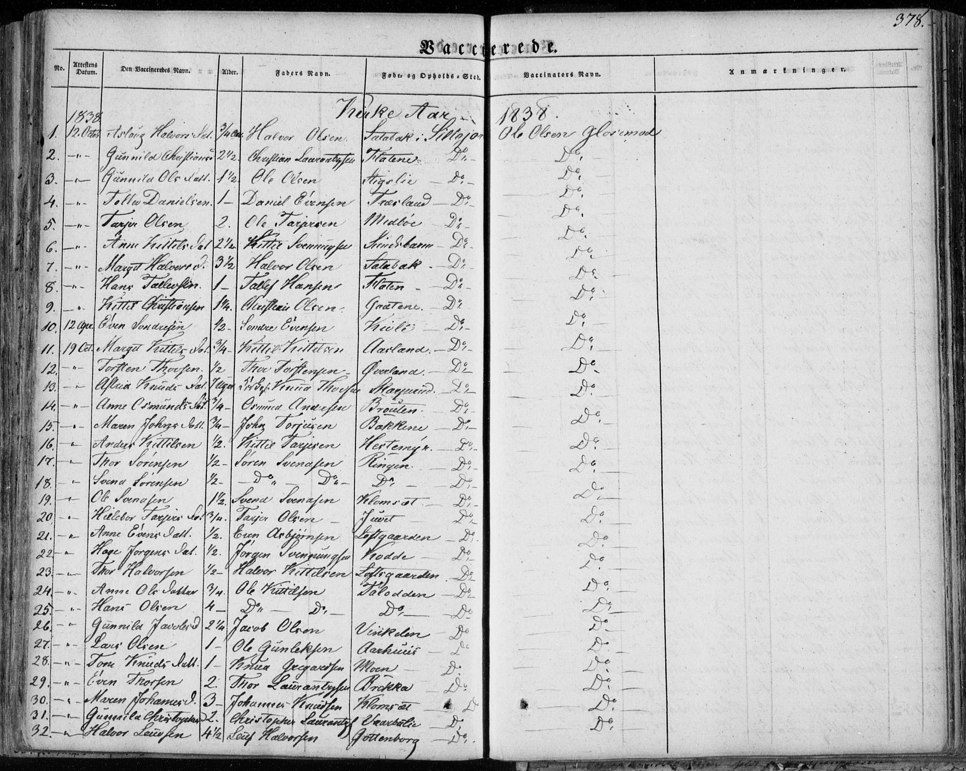 Seljord kirkebøker, SAKO/A-20/F/Fa/L0011: Parish register (official) no. I 11, 1831-1849, p. 378