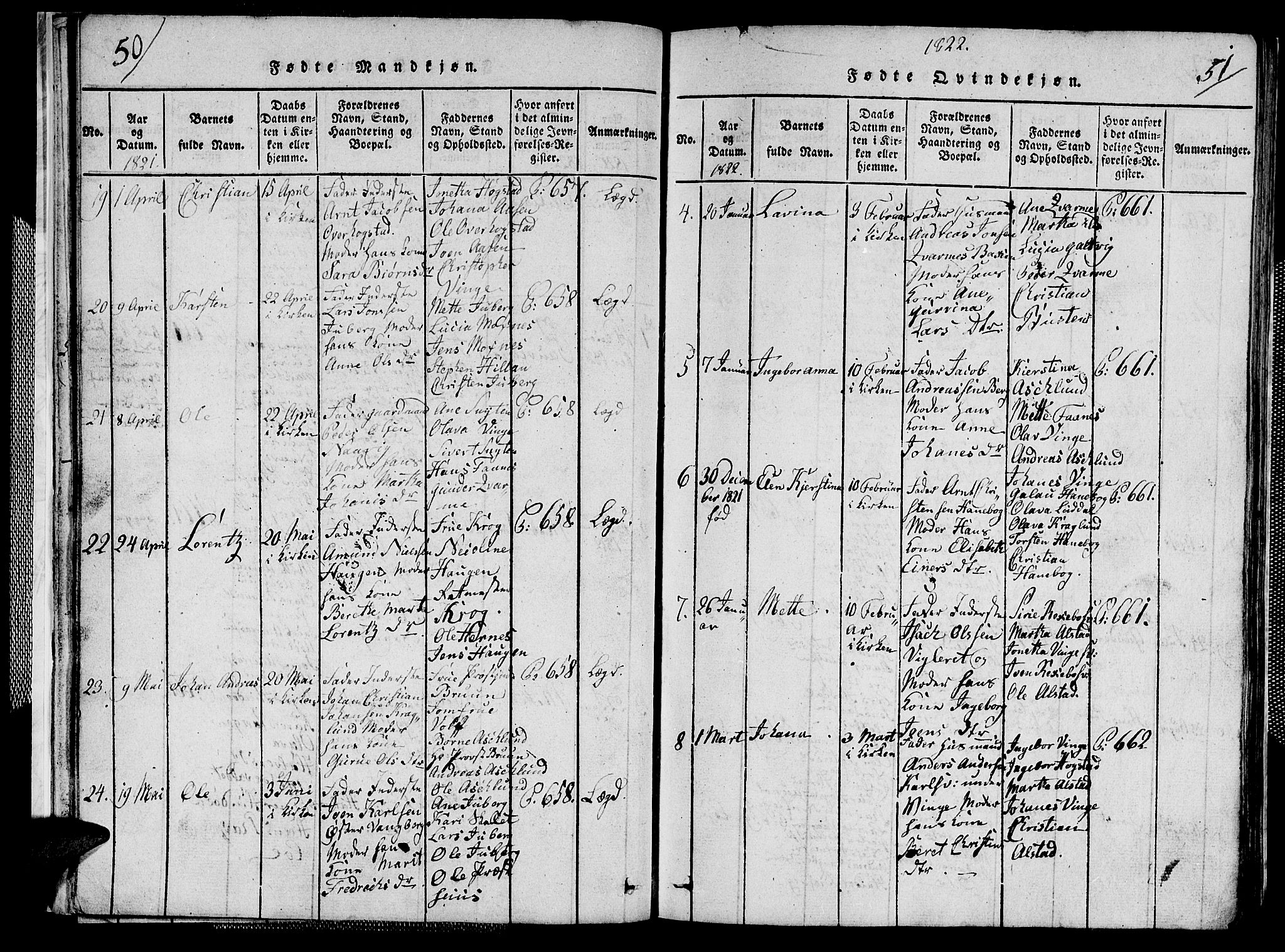 Ministerialprotokoller, klokkerbøker og fødselsregistre - Nord-Trøndelag, AV/SAT-A-1458/713/L0124: Parish register (copy) no. 713C01, 1817-1827, p. 50-51