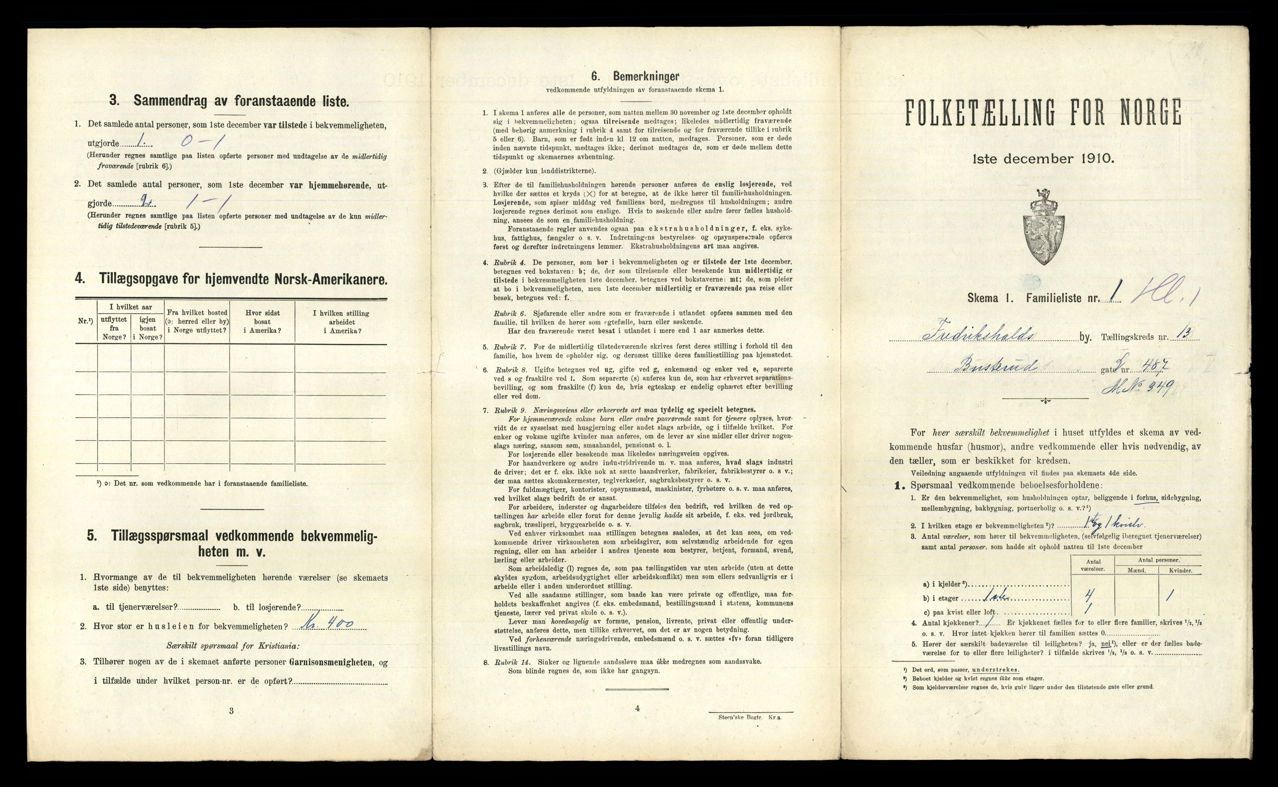 RA, 1910 census for Fredrikshald, 1910, p. 4296