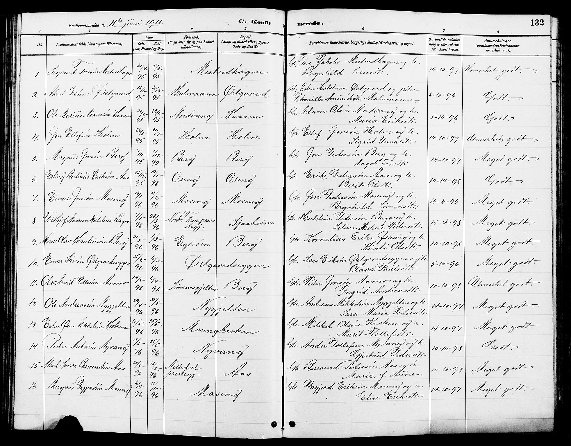 Tolga prestekontor, AV/SAH-PREST-062/L/L0008: Parish register (copy) no. 8, 1887-1912, p. 132