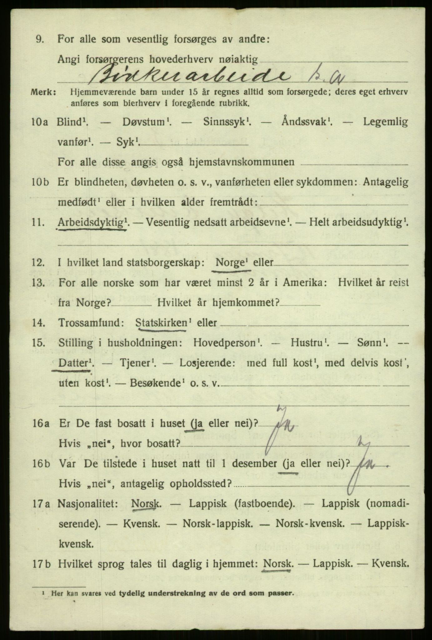 SATØ, 1920 census for Tromsø, 1920, p. 24820