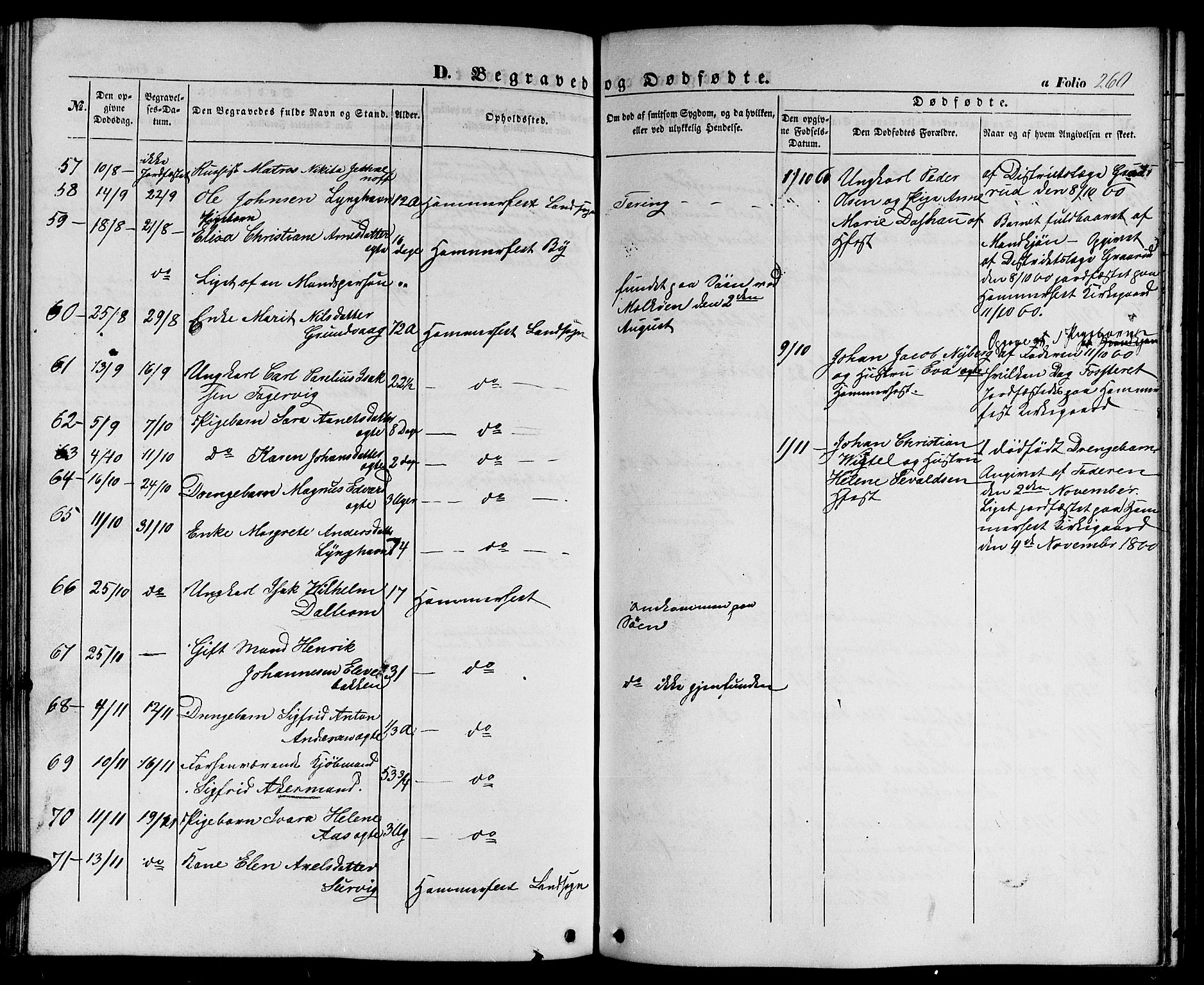 Hammerfest sokneprestkontor, AV/SATØ-S-1347/H/Hb/L0002.klokk: Parish register (copy) no. 2, 1851-1861, p. 260