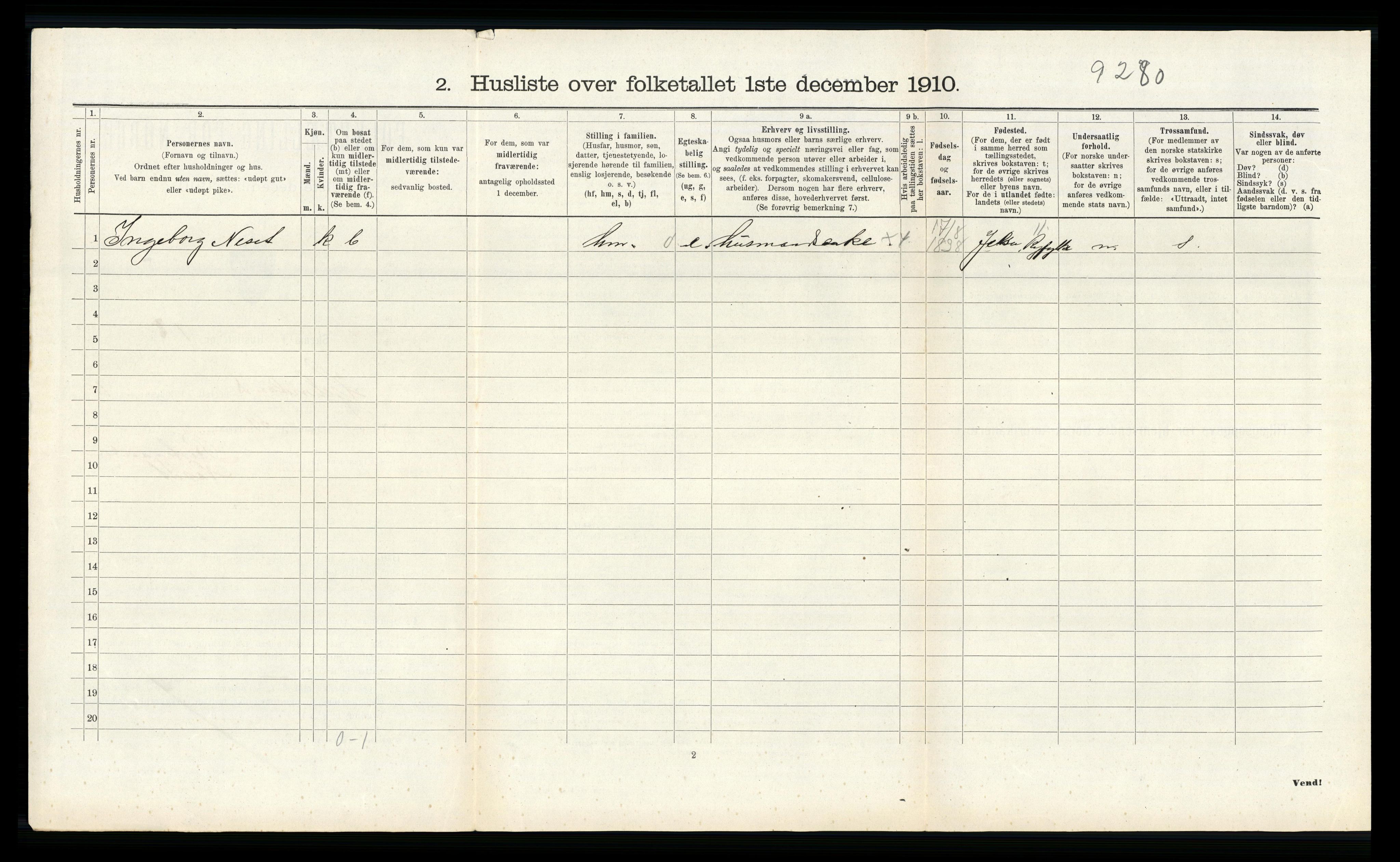 RA, 1910 census for Hjelmeland, 1910, p. 649