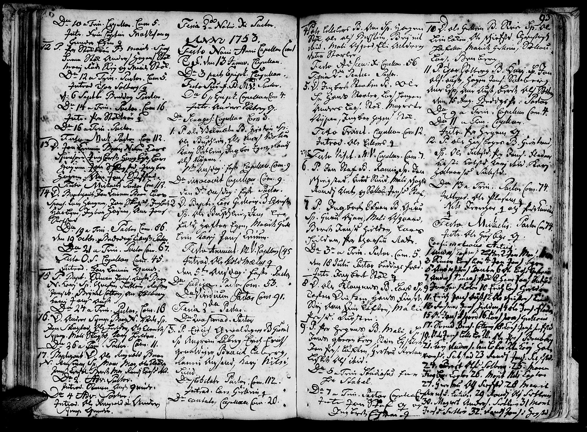 Ministerialprotokoller, klokkerbøker og fødselsregistre - Sør-Trøndelag, SAT/A-1456/691/L1059: Parish register (official) no. 691A01 /3, 1740-1767, p. 93