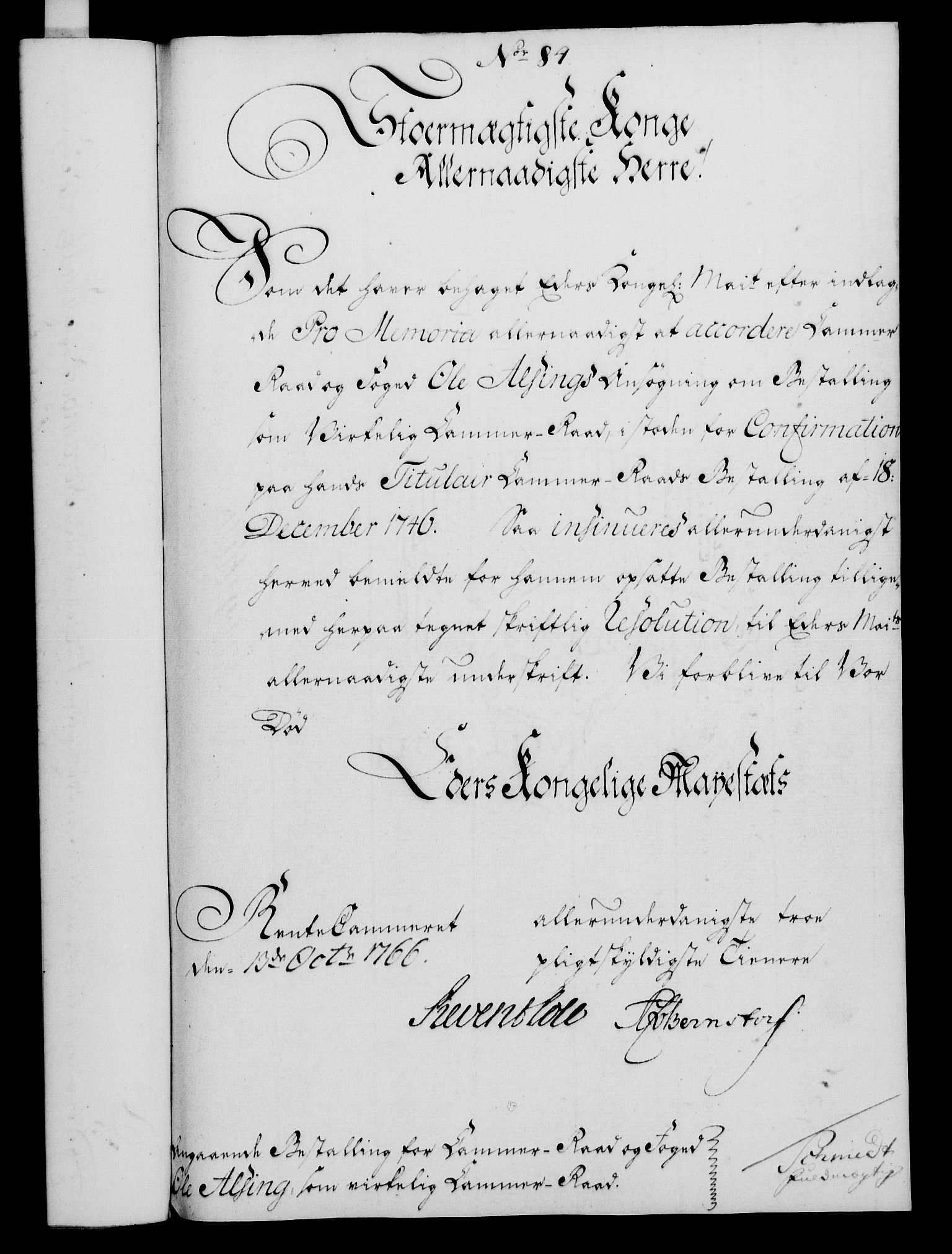 Rentekammeret, Kammerkanselliet, AV/RA-EA-3111/G/Gf/Gfa/L0048: Norsk relasjons- og resolusjonsprotokoll (merket RK 52.48), 1766, p. 366