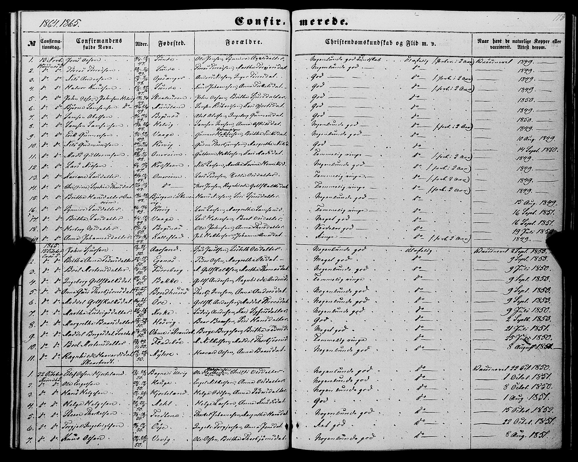 Kvinnherad sokneprestembete, SAB/A-76401/H/Haa: Parish register (official) no. A 8, 1854-1872, p. 178