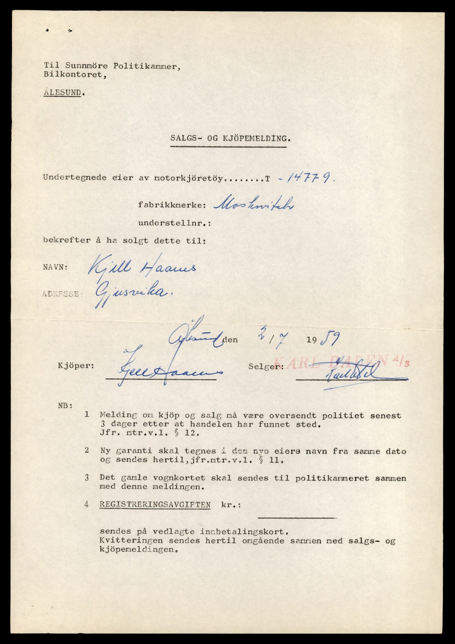 Møre og Romsdal vegkontor - Ålesund trafikkstasjon, AV/SAT-A-4099/F/Fe/L0048: Registreringskort for kjøretøy T 14721 - T 14863, 1927-1998, p. 1238