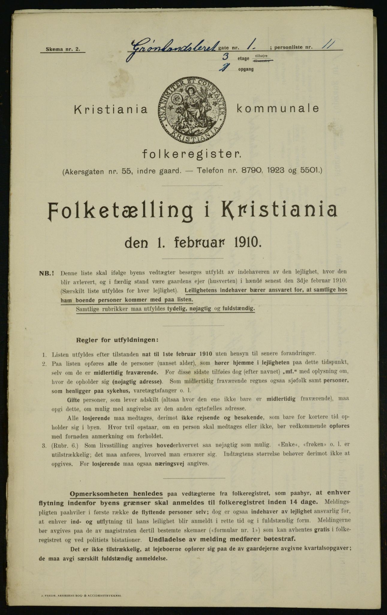 OBA, Municipal Census 1910 for Kristiania, 1910, p. 30247