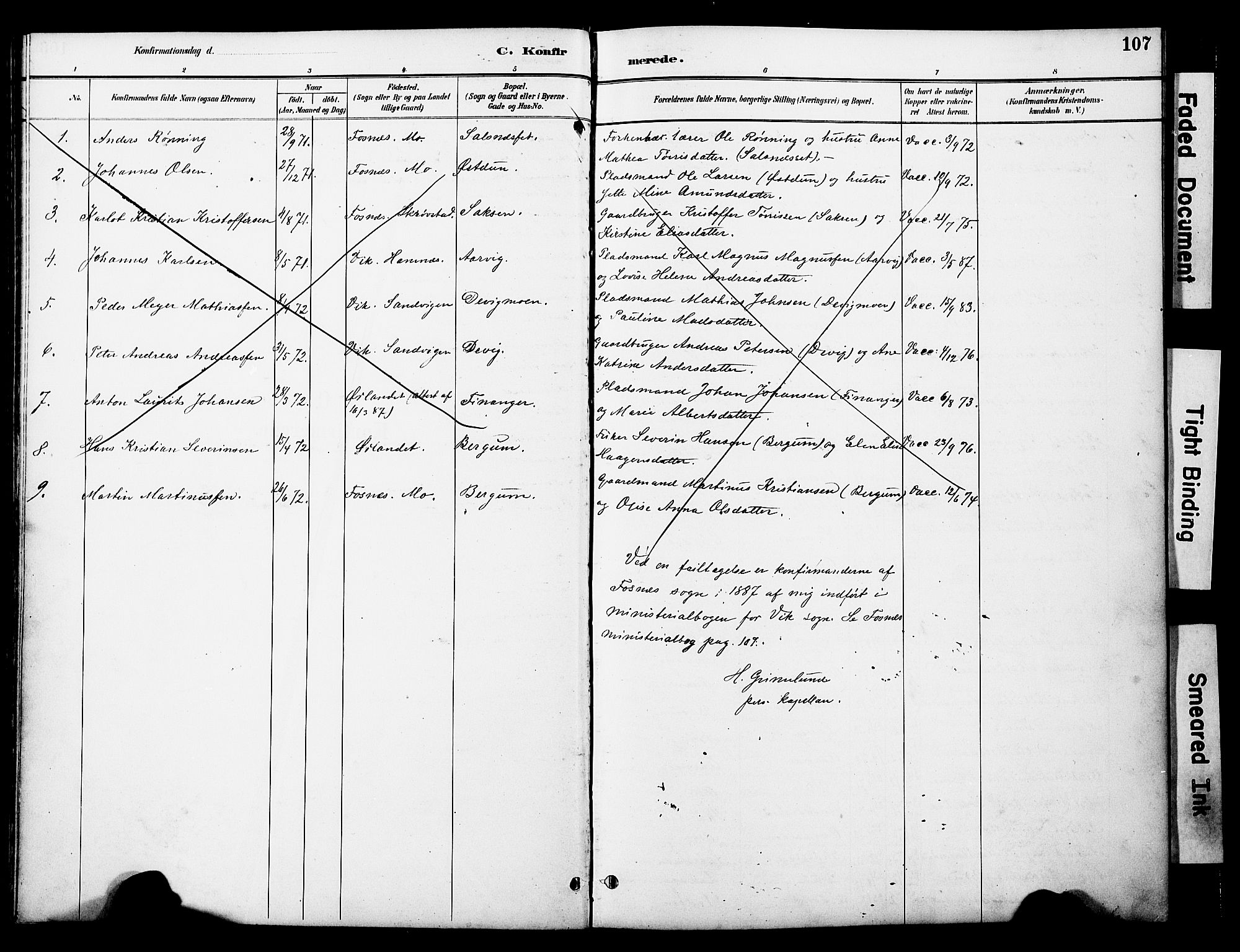 Ministerialprotokoller, klokkerbøker og fødselsregistre - Nord-Trøndelag, SAT/A-1458/774/L0628: Parish register (official) no. 774A02, 1887-1903, p. 107