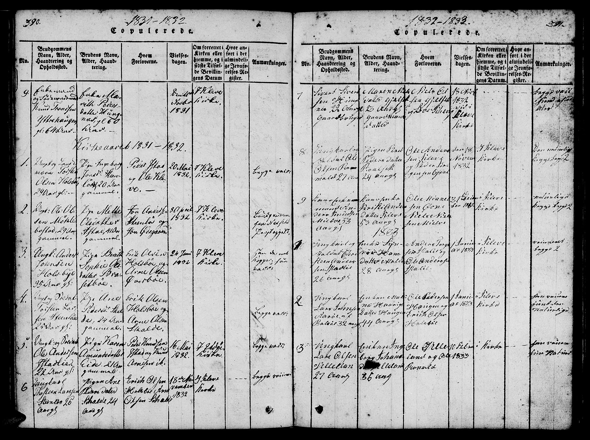 Ministerialprotokoller, klokkerbøker og fødselsregistre - Møre og Romsdal, SAT/A-1454/557/L0679: Parish register (official) no. 557A01, 1818-1843, p. 390-391