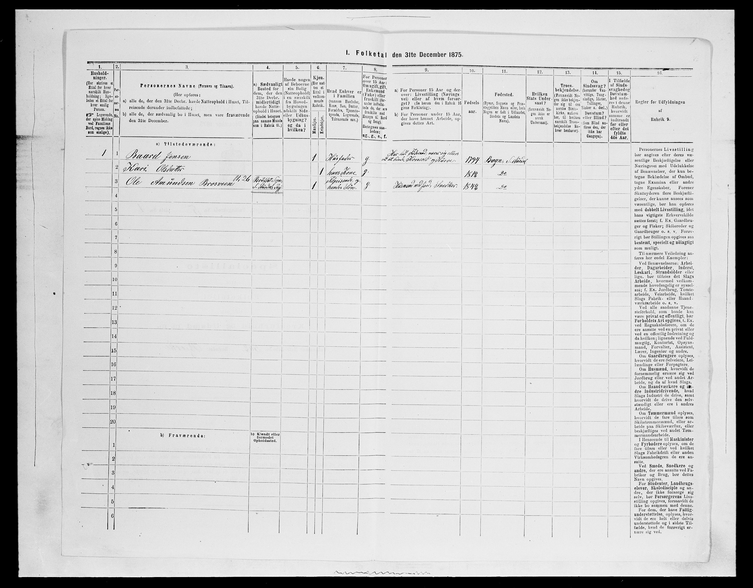 SAH, 1875 census for 0540P Sør-Aurdal, 1875, p. 742