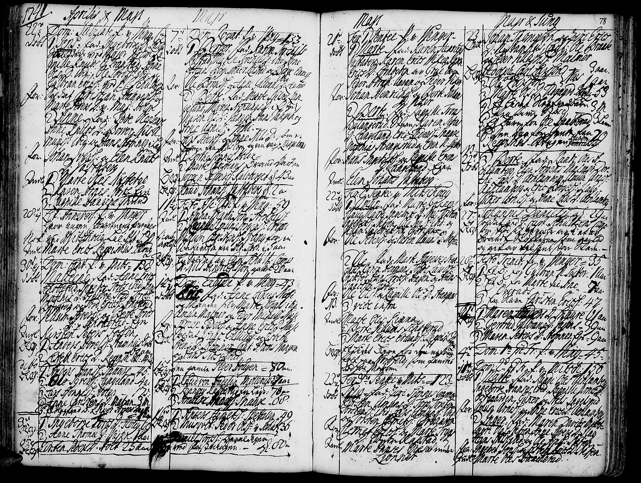 Vinger prestekontor, AV/SAH-PREST-024/H/Ha/Haa/L0002: Parish register (official) no. 2, 1730-1751, p. 78