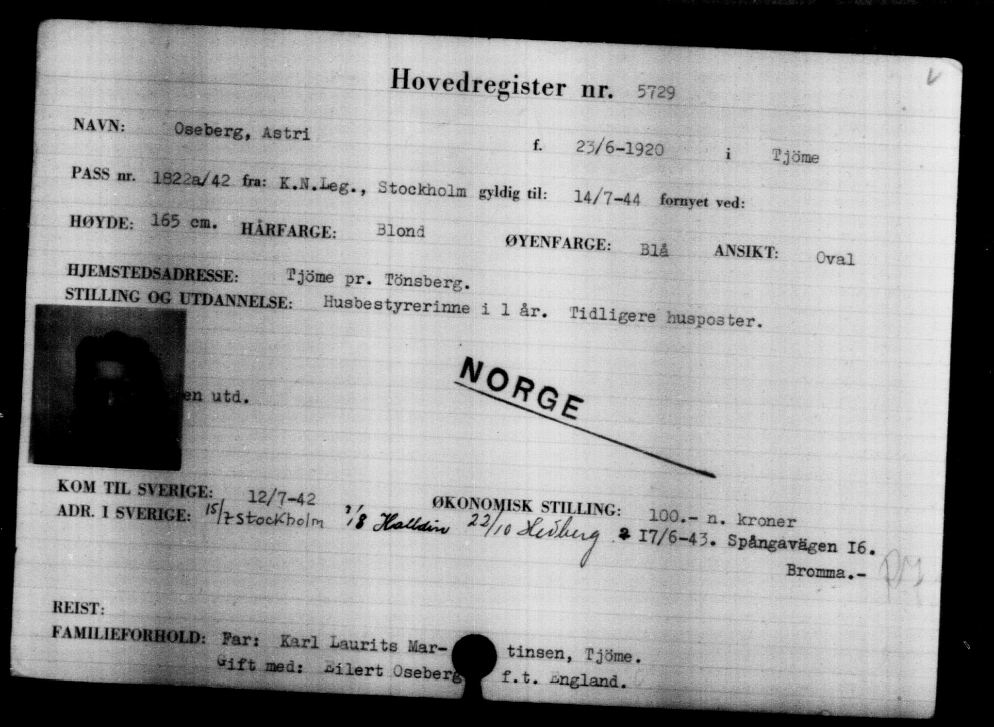 Den Kgl. Norske Legasjons Flyktningskontor, RA/S-6753/V/Va/L0004: Kjesäterkartoteket.  Flyktningenr. 3496-6610, 1940-1945, p. 2585