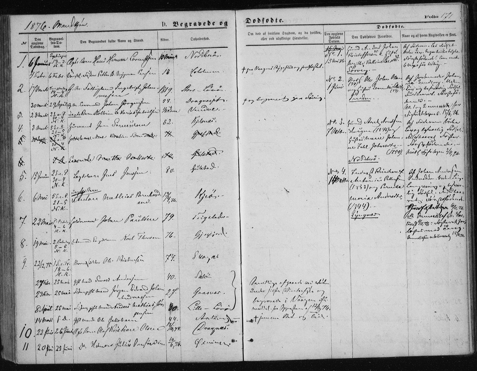 Ministerialprotokoller, klokkerbøker og fødselsregistre - Nordland, AV/SAT-A-1459/834/L0506: Parish register (official) no. 834A04, 1872-1878, p. 171