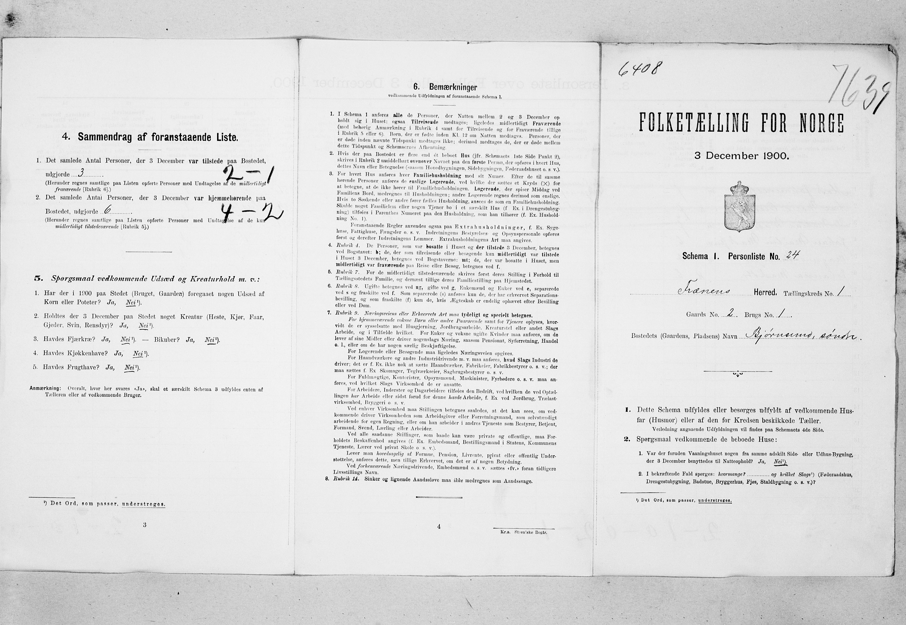 SAT, 1900 census for Fræna, 1900, p. 20