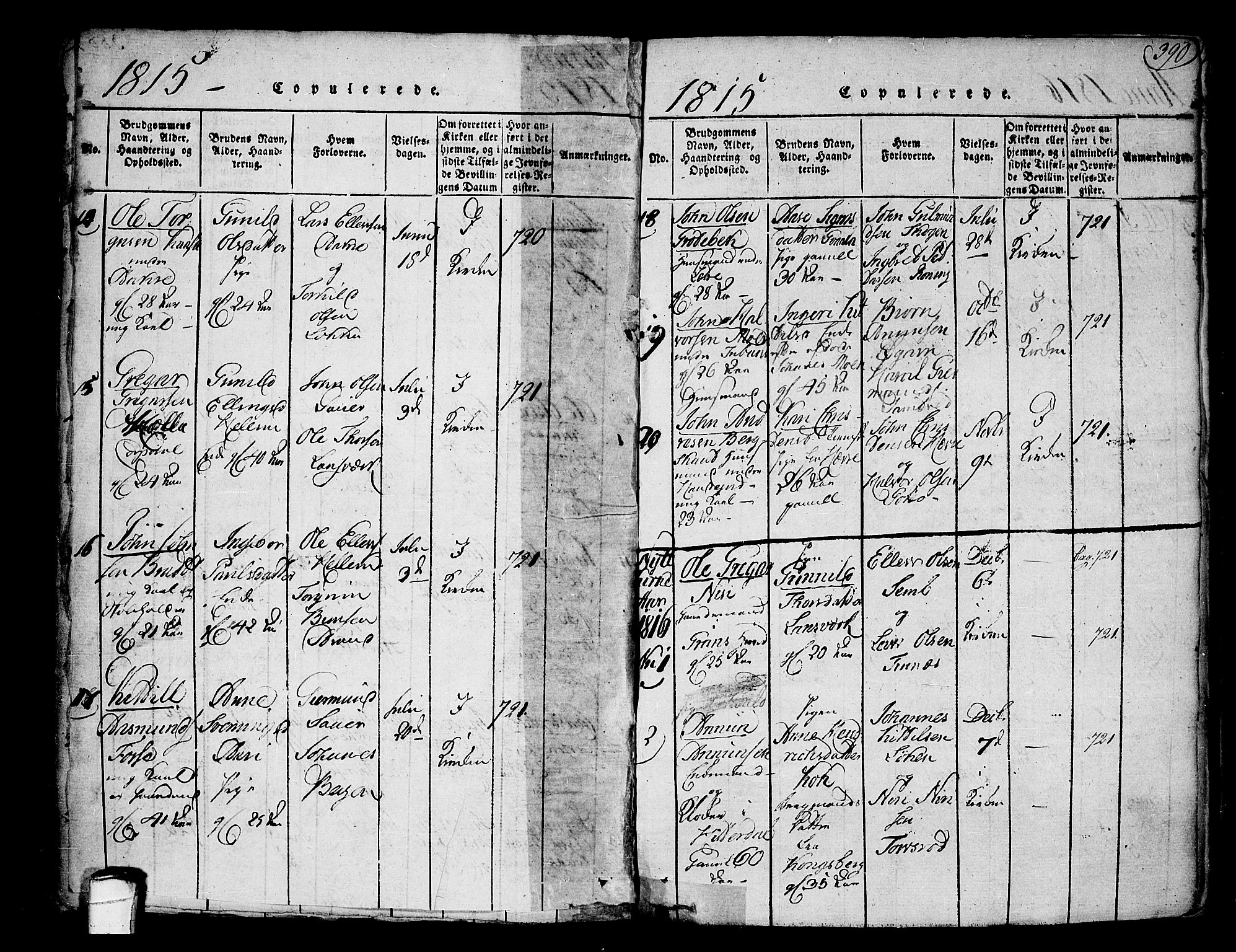 Heddal kirkebøker, SAKO/A-268/F/Fa/L0005: Parish register (official) no. I 5, 1814-1837, p. 389-390