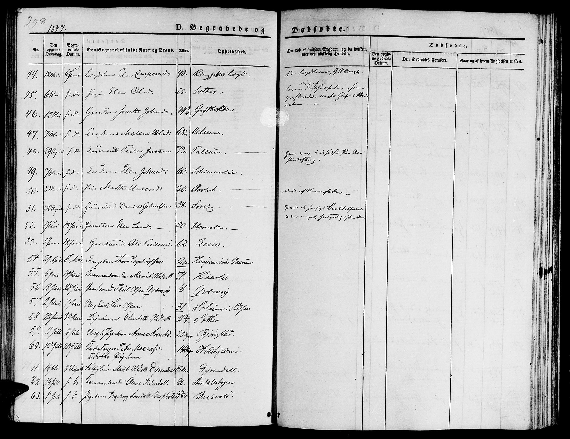 Ministerialprotokoller, klokkerbøker og fødselsregistre - Sør-Trøndelag, AV/SAT-A-1456/646/L0610: Parish register (official) no. 646A08, 1837-1847, p. 298