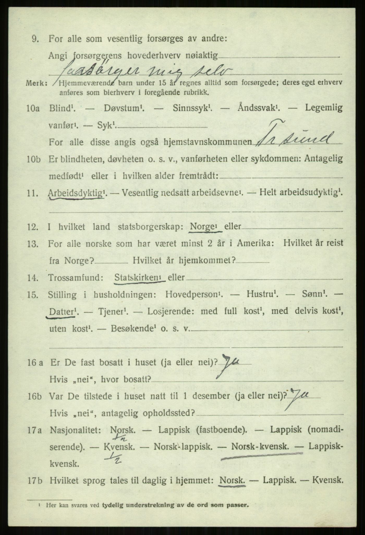 SATØ, 1920 census for Tromsøysund, 1920, p. 6227