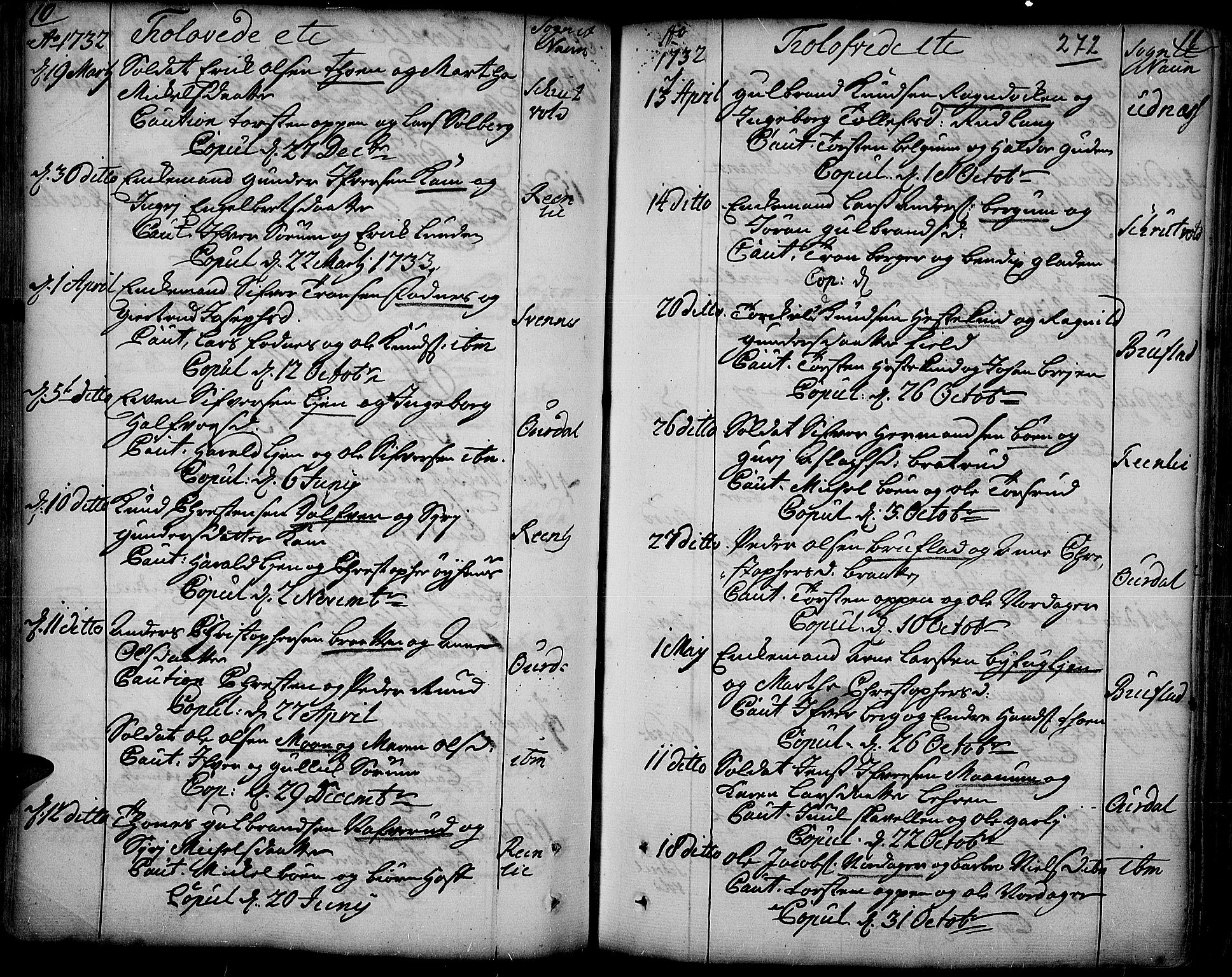 Aurdal prestekontor, SAH/PREST-126/H/Ha/Haa/L0004: Parish register (official) no. 4, 1730-1762, p. 10-11