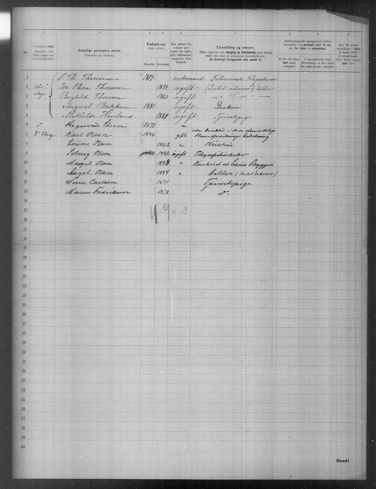 OBA, Municipal Census 1903 for Kristiania, 1903, p. 16448