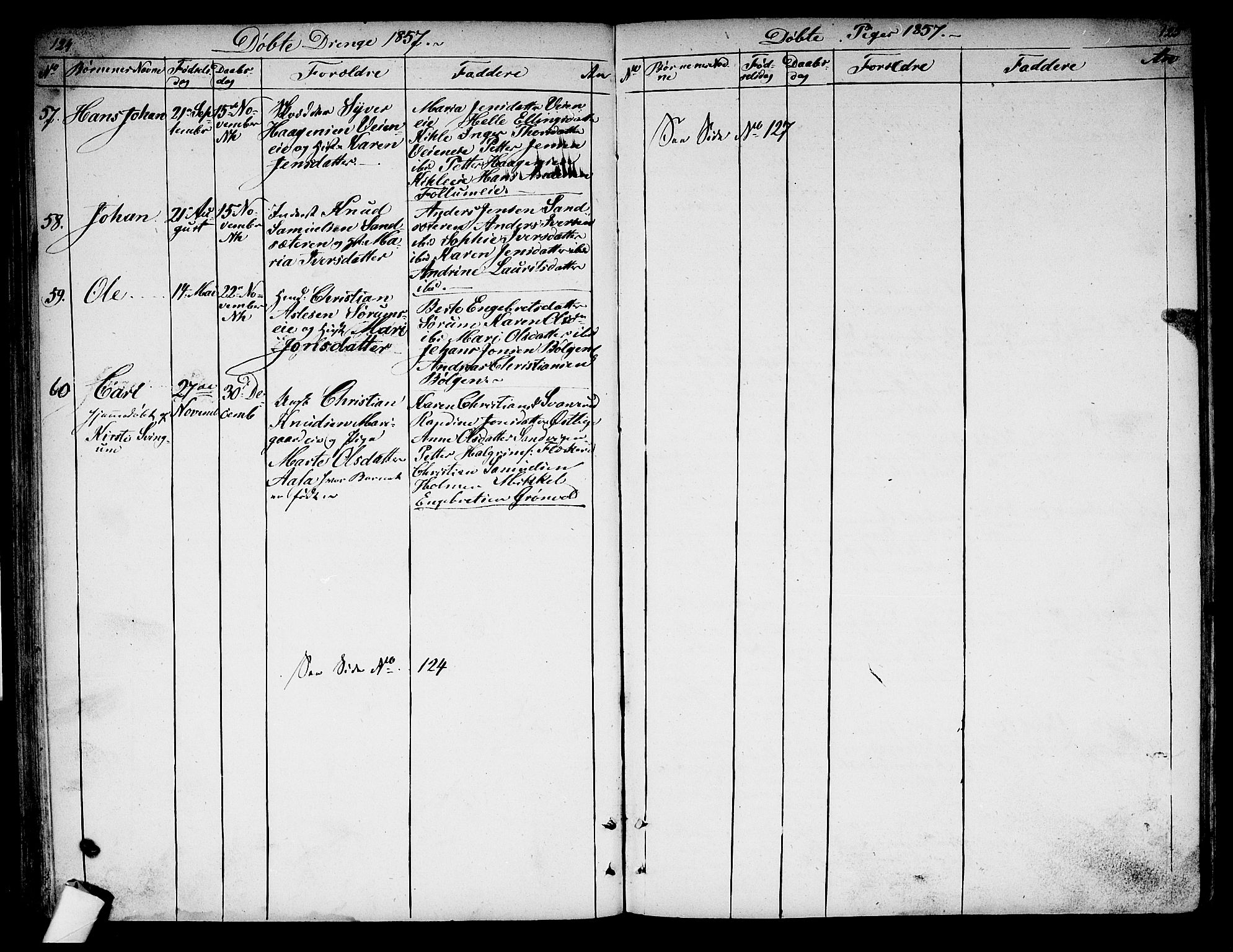 Norderhov kirkebøker, AV/SAKO-A-237/G/Ga/L0005: Parish register (copy) no. I 5, 1849-1863, p. 124-125