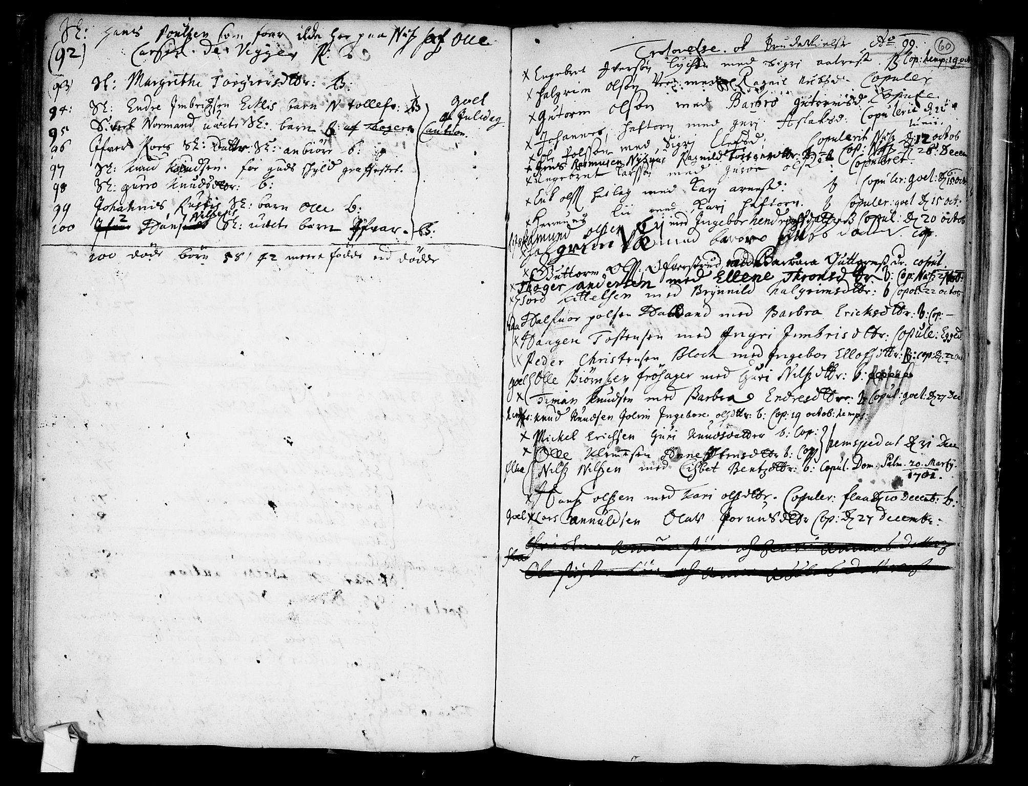 Nes kirkebøker, AV/SAKO-A-236/F/Fa/L0001: Parish register (official) no. 1, 1693-1706, p. 60