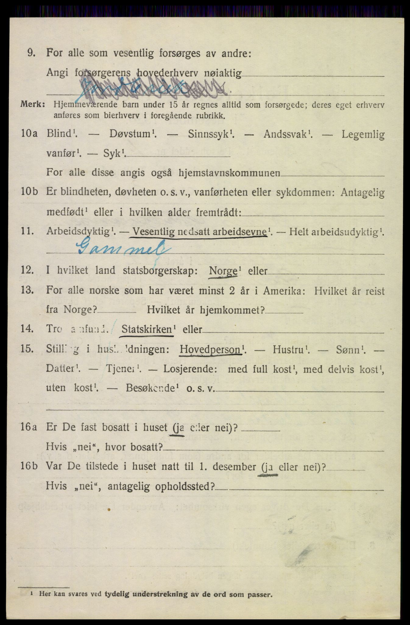 SAH, 1920 census for Nordre Land, 1920, p. 5579