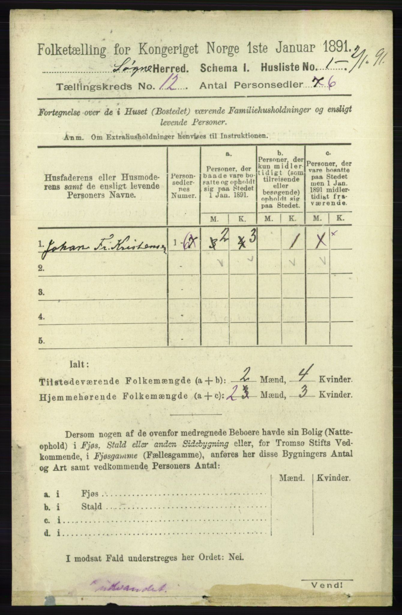 RA, 1891 census for 1018 Søgne, 1891, p. 3104