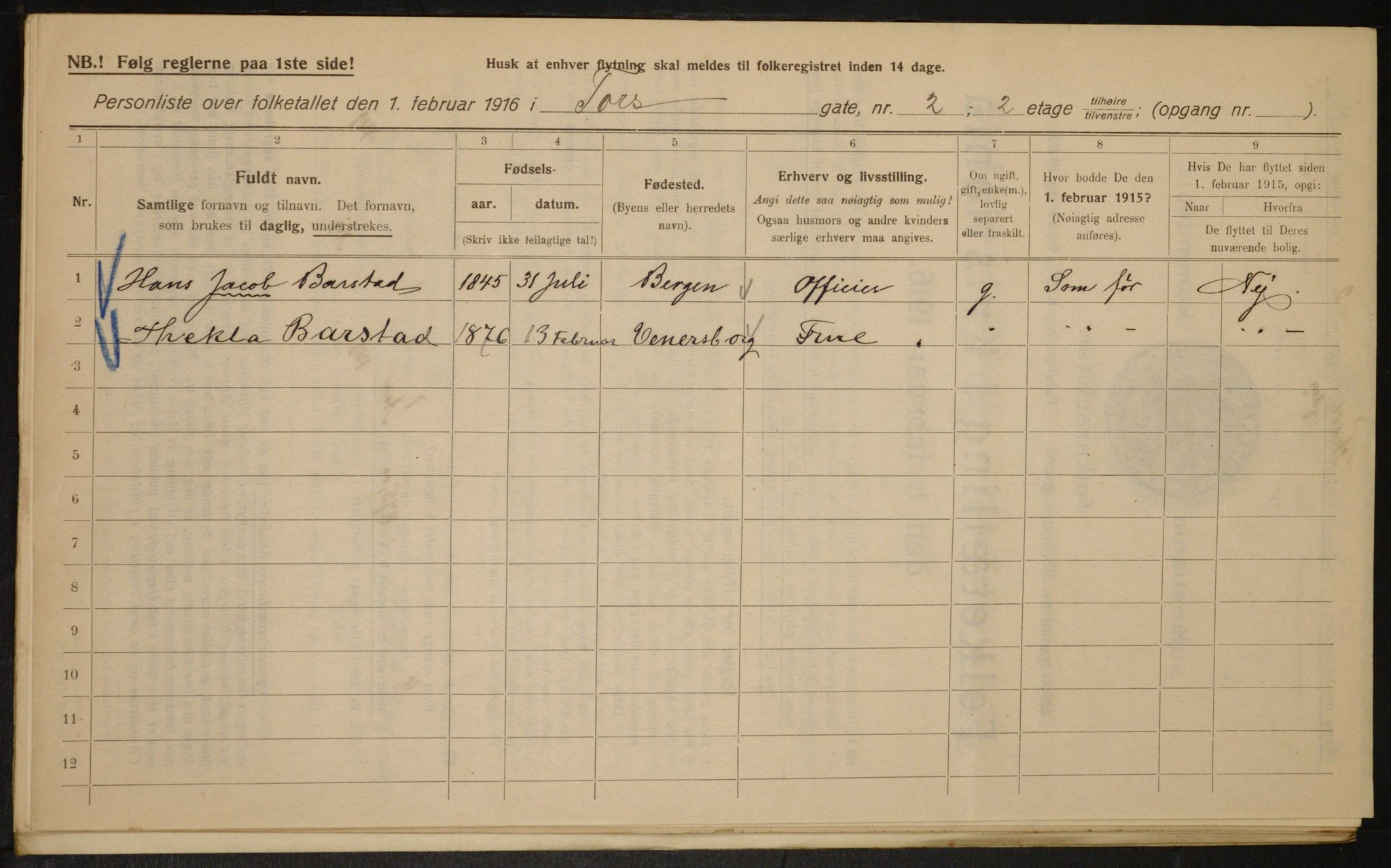 OBA, Municipal Census 1916 for Kristiania, 1916, p. 117560